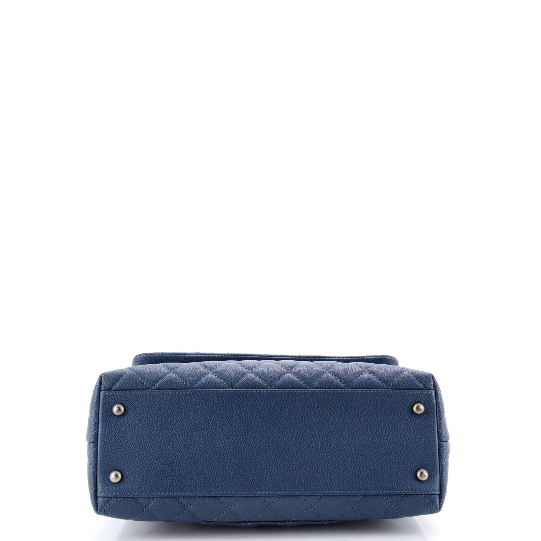 Coco Top Handle Bag Quilted Caviar Small