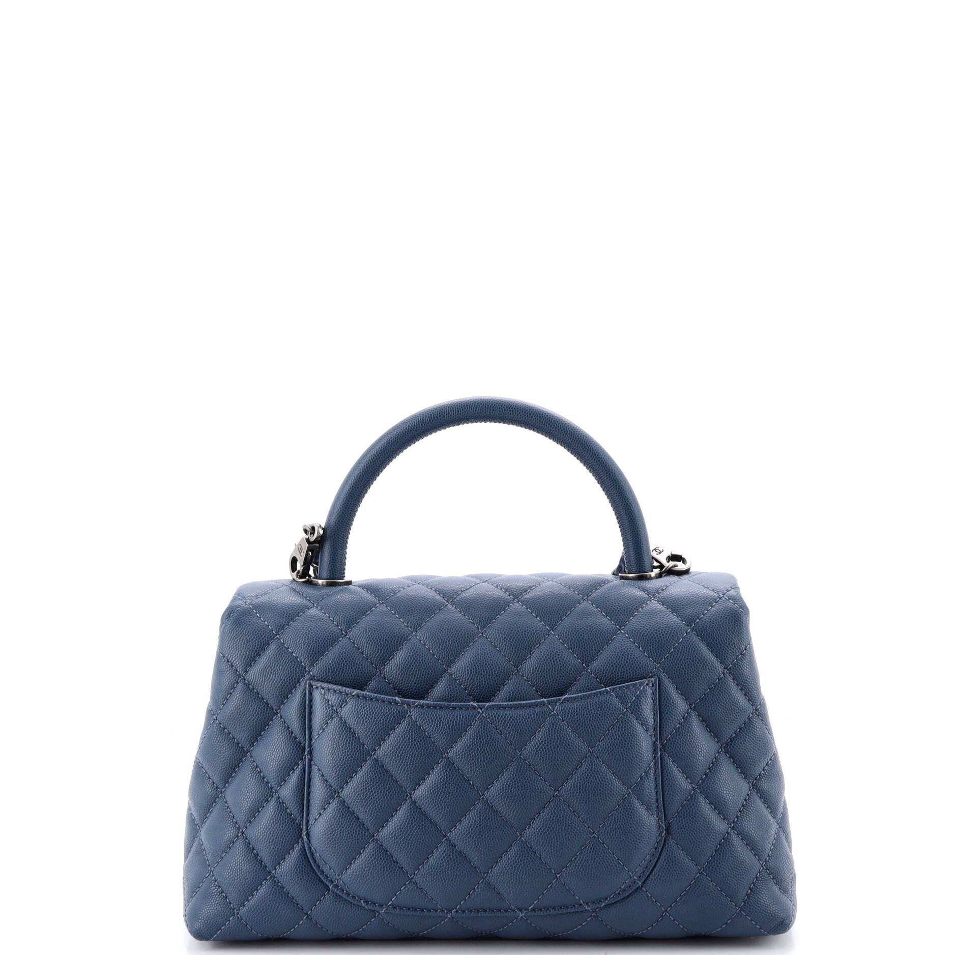 Coco Top Handle Bag Quilted Caviar Small