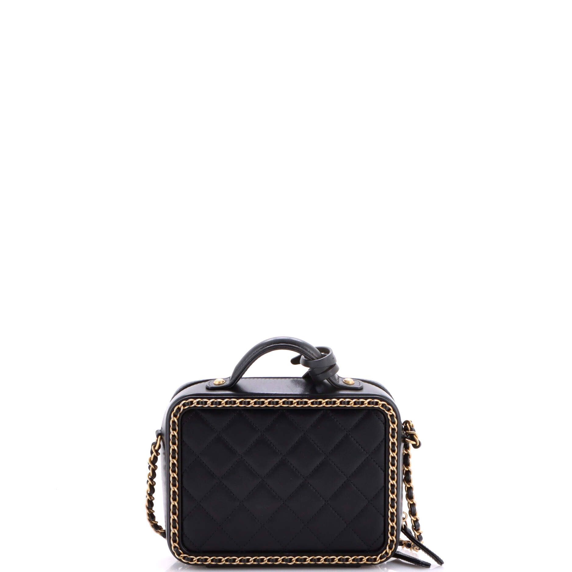 Chanel Filigree Vanity Case Quilted Goatskin with Chain Detail Smal Size ONE SIZE - 2 Thumbnail