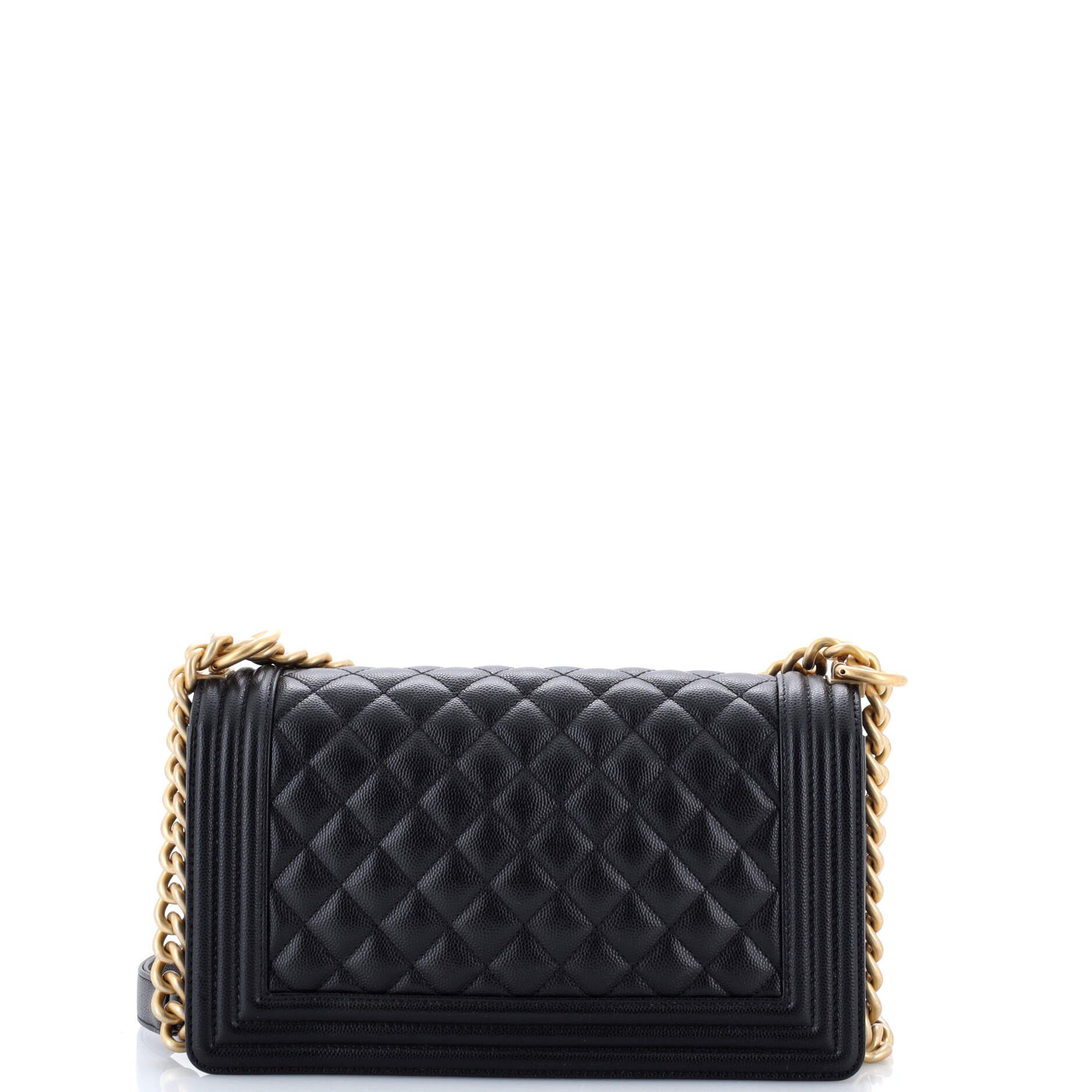 Chanel Boy Flap Bag Quilted Caviar Old Medium Size ONE SIZE - 2 Thumbnail