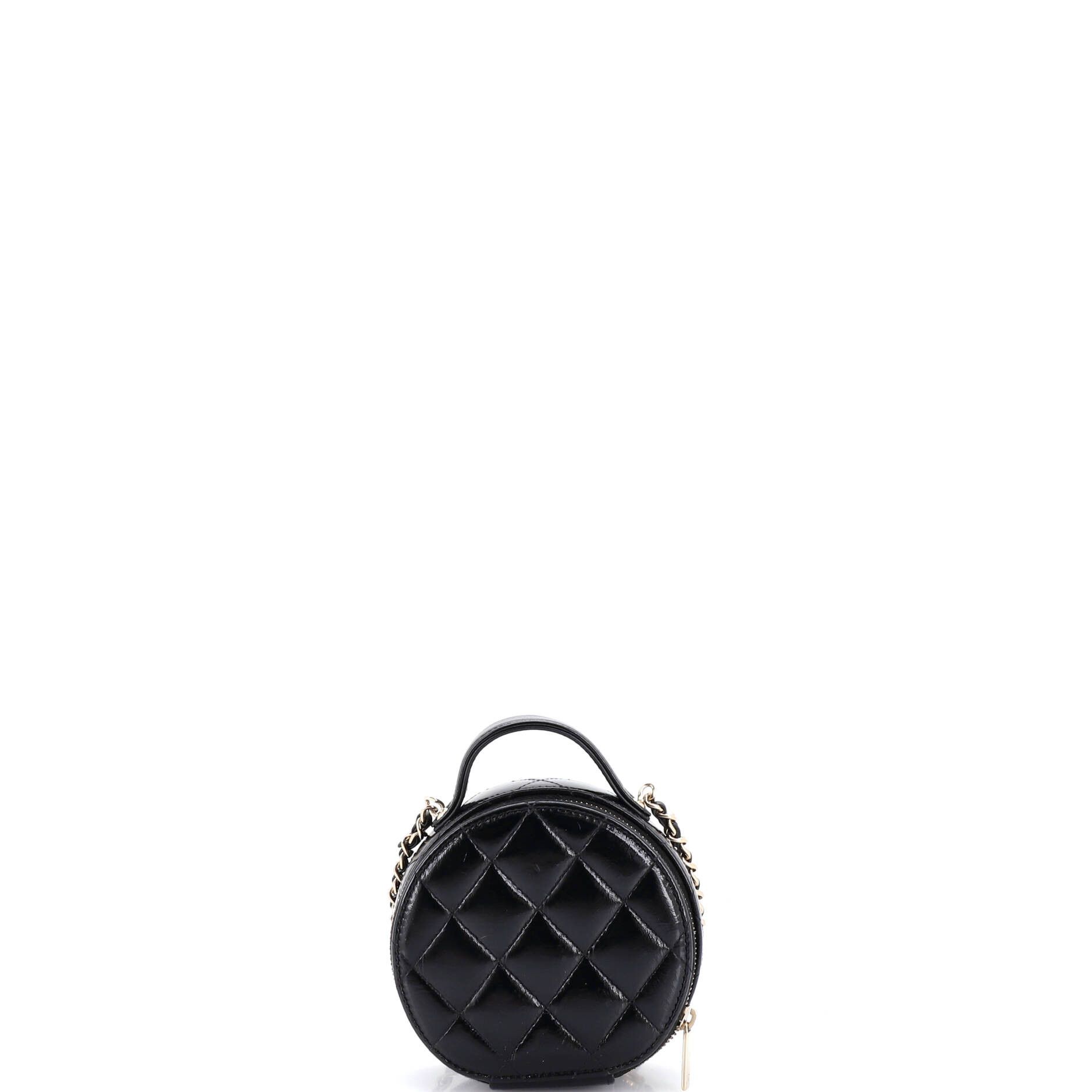 Chanel Handle with Care Round Vanity Case with Chain Quilted Lambsk Size ONE SIZE - 2 Thumbnail