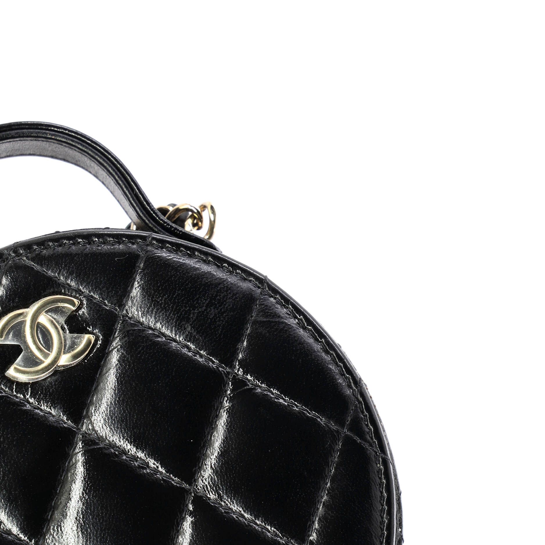 Chanel Handle with Care Round Vanity Case with Chain Quilted Lambsk Size ONE SIZE - 5 Thumbnail