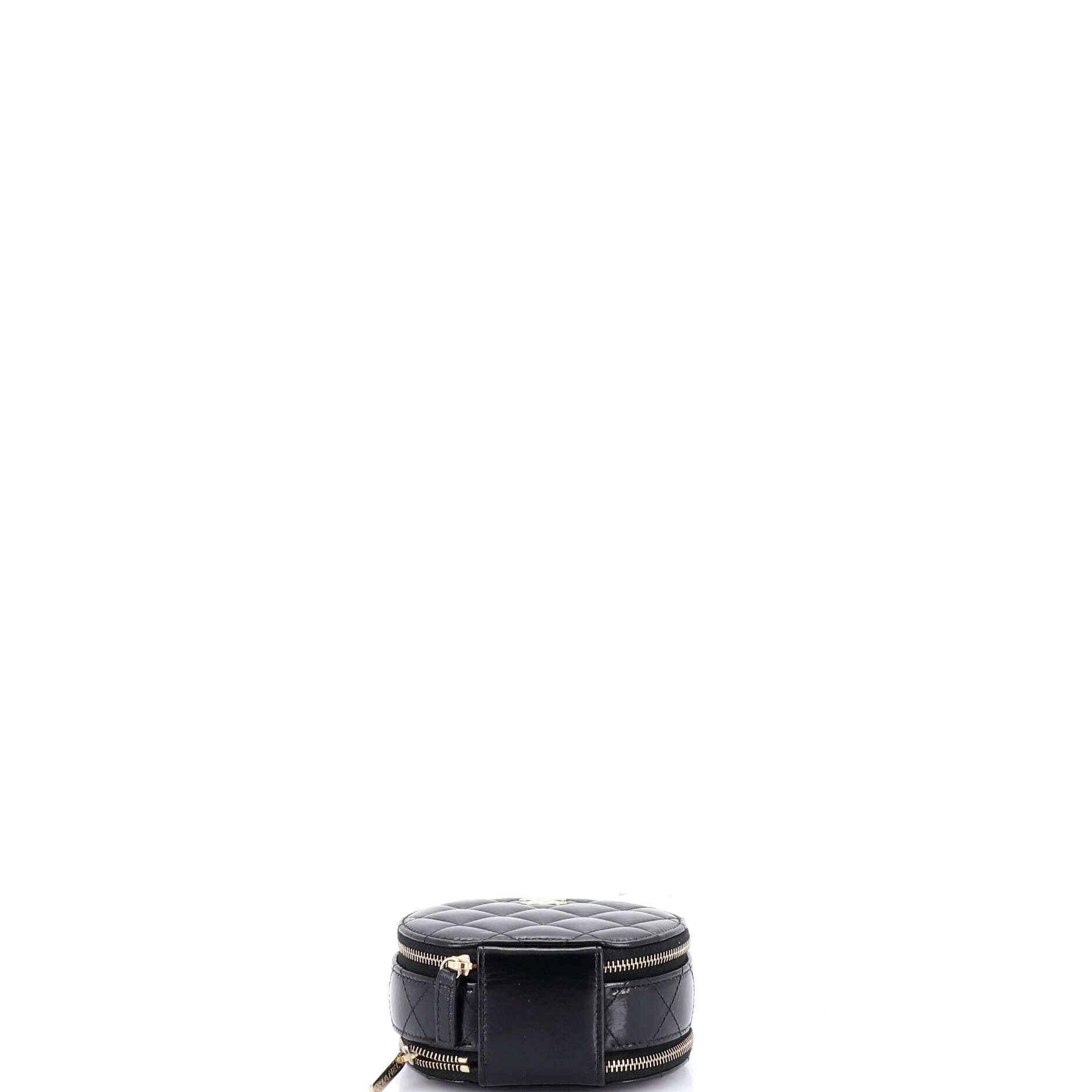 Chanel Handle with Care Round Vanity Case with Chain Quilted Lambsk Size ONE SIZE - 3 Thumbnail