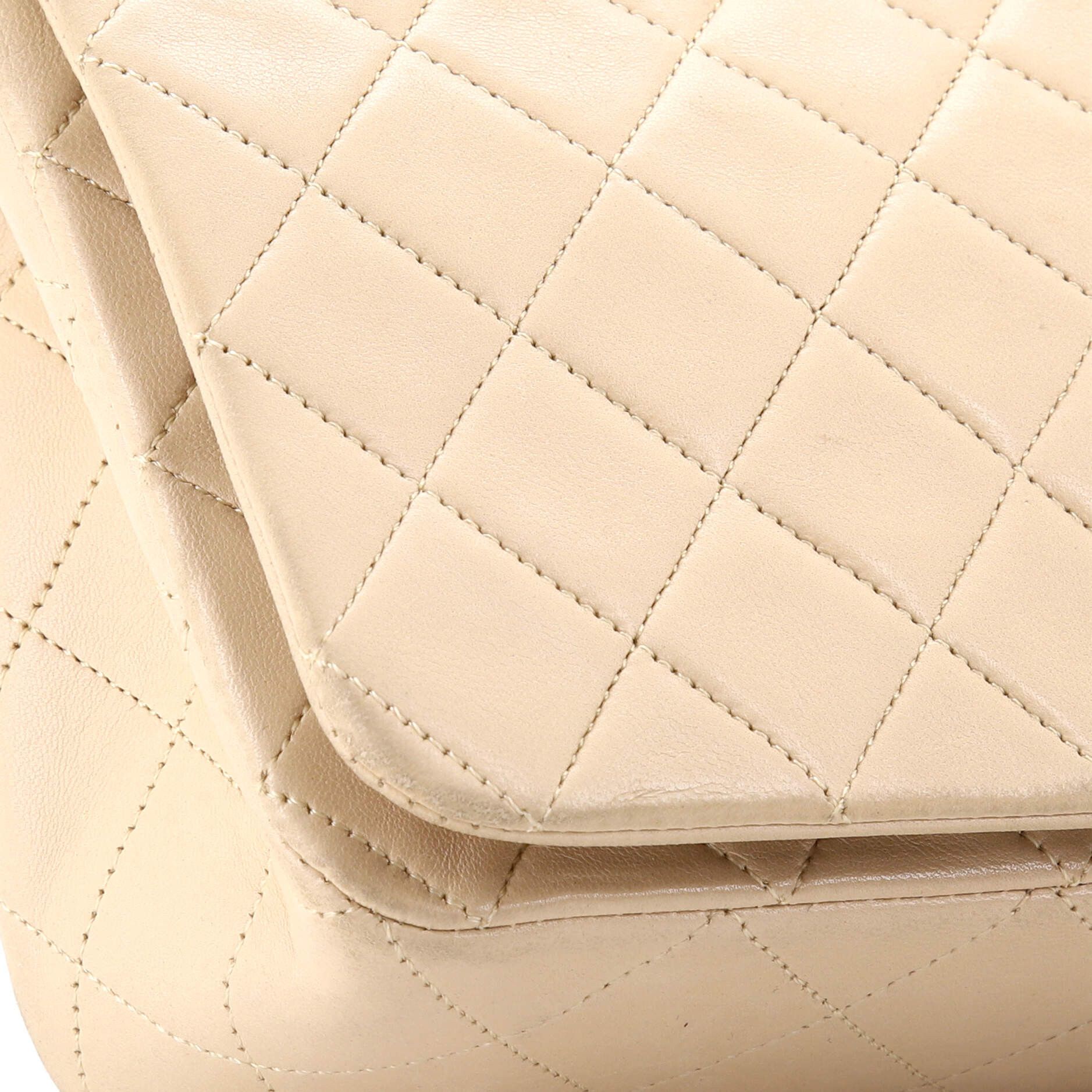 Chanel Vintage Full Flap Bag Quilted Lambskin Medium Size ONE SIZE - 6 Thumbnail