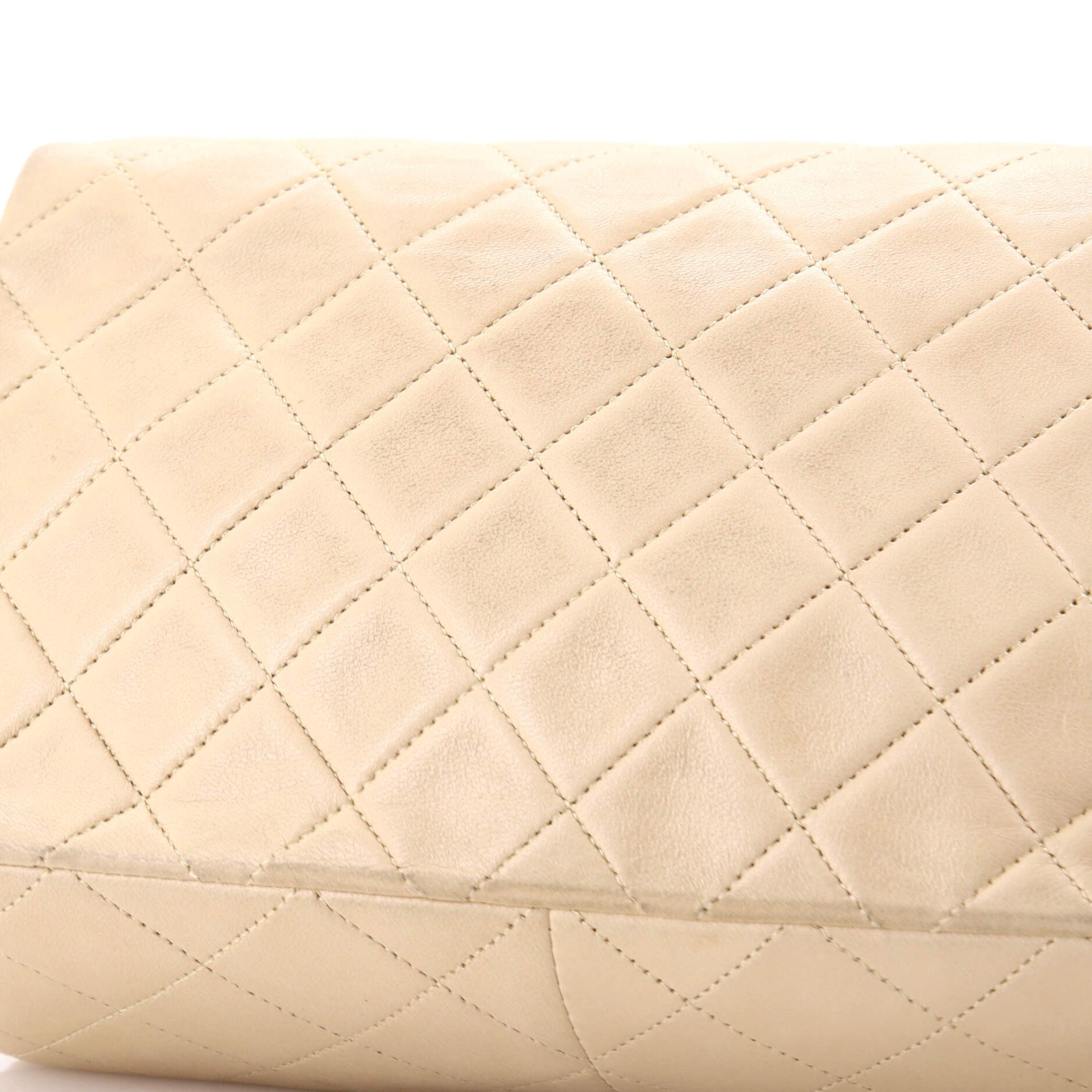 Chanel Vintage Full Flap Bag Quilted Lambskin Medium Size ONE SIZE - 7 Thumbnail