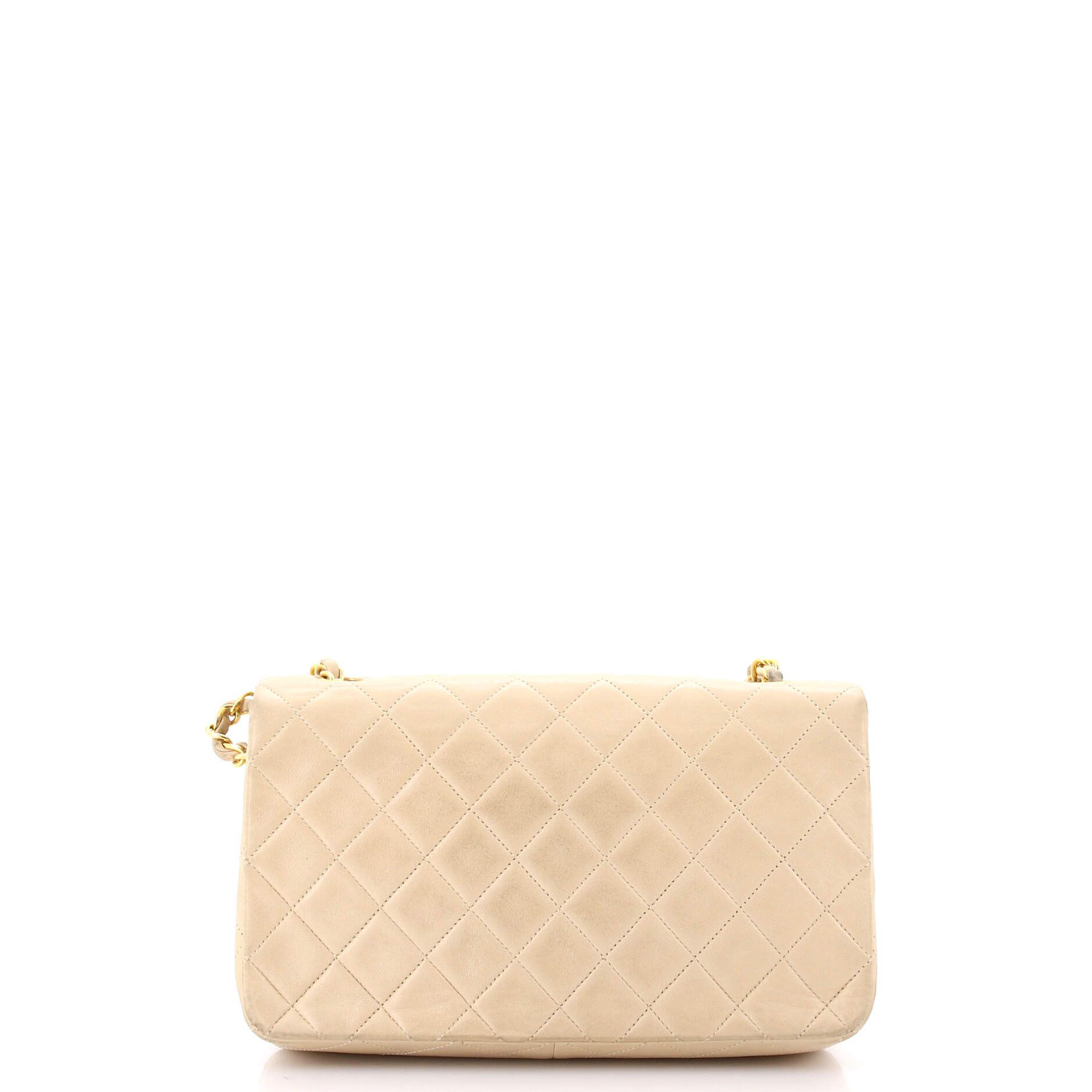 Chanel Vintage Full Flap Bag Quilted Lambskin Medium Size ONE SIZE - 3 Thumbnail