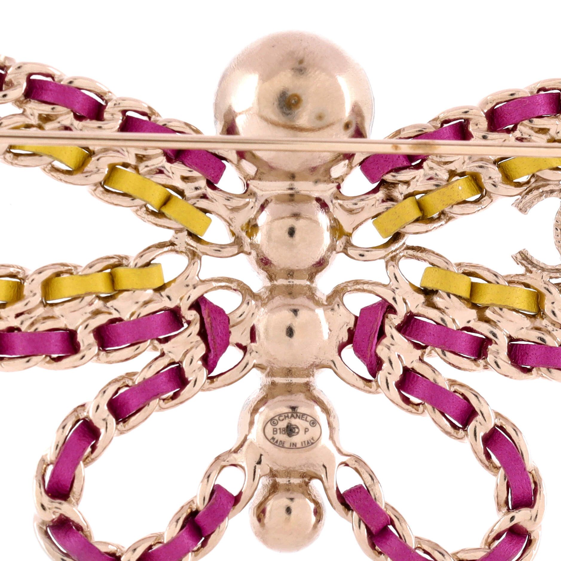 Chanel Butterfly Brooch Metal with Leather and Faux Pearls Size ONE SIZE - 2 Thumbnail