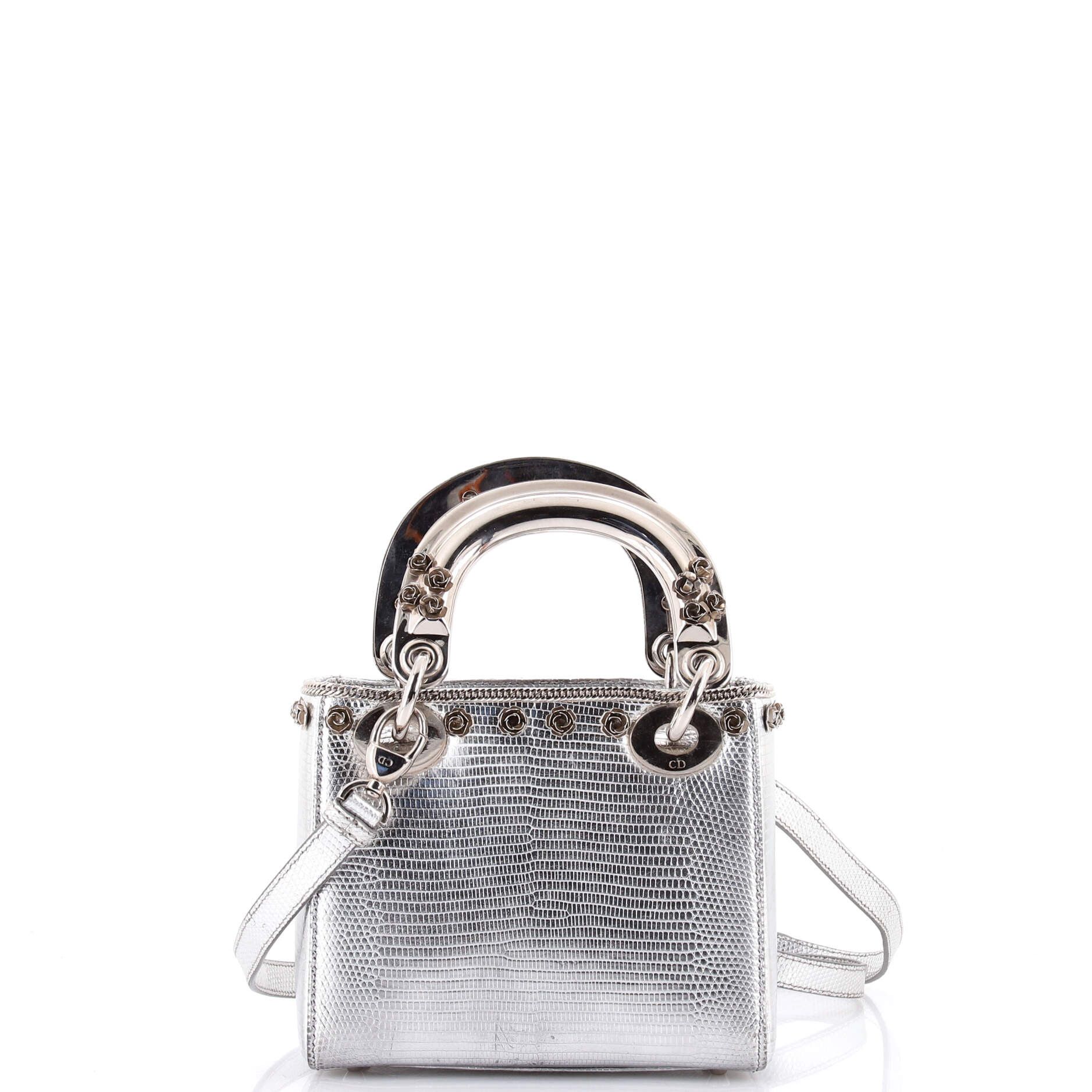 Dior Lady Dior Bag Lizard with Metal Applique Mini Size ONE SIZE - 2 Thumbnail