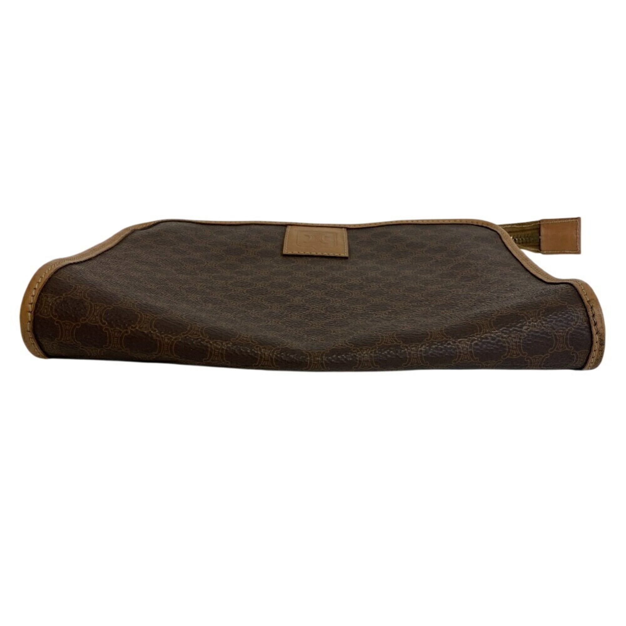 Celine Macadam Clutch Bag, Bordeaux Suede Leather, Second Vintage 
