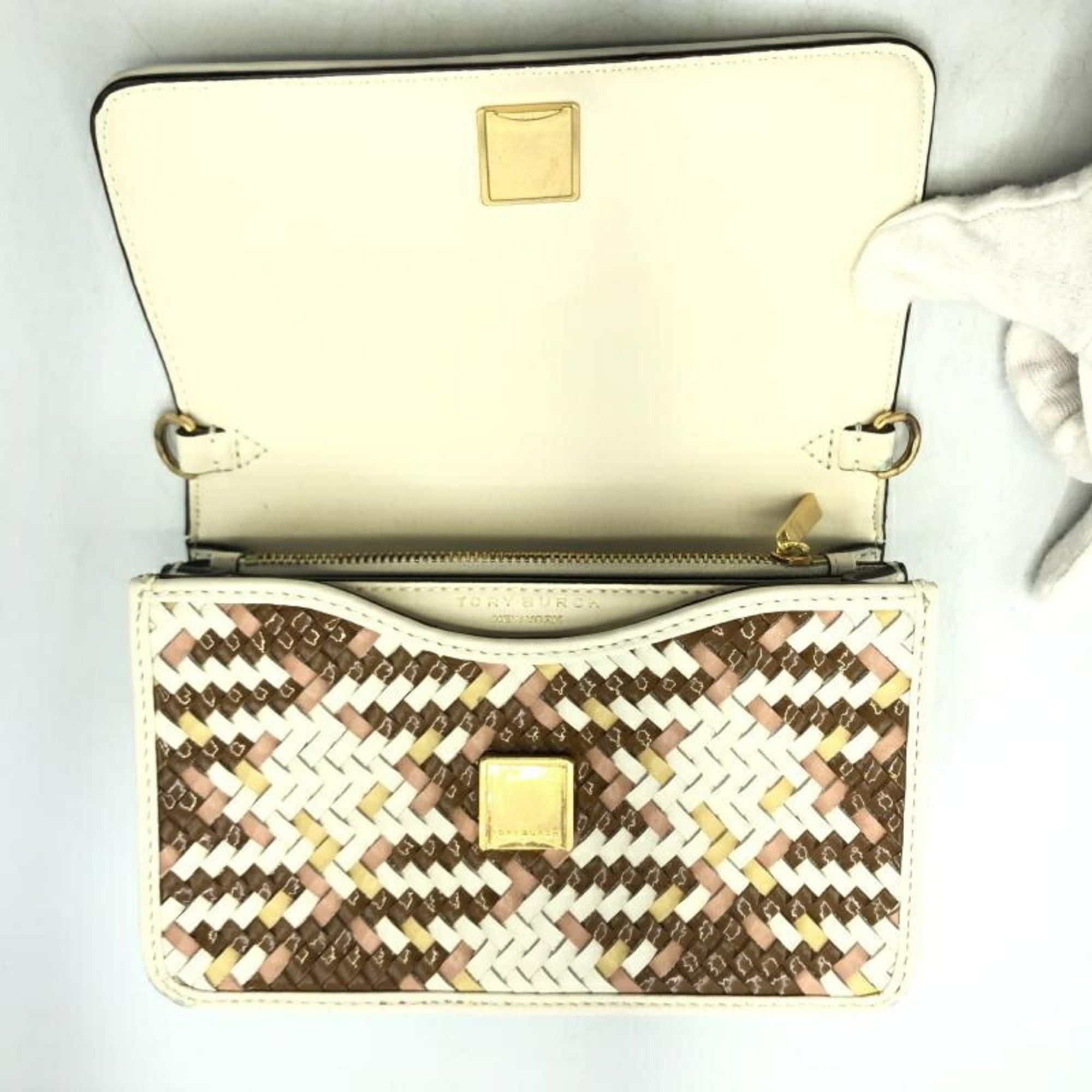 TORYBURCH Woven Shoulder Bag in Multicolor by Tory Burch