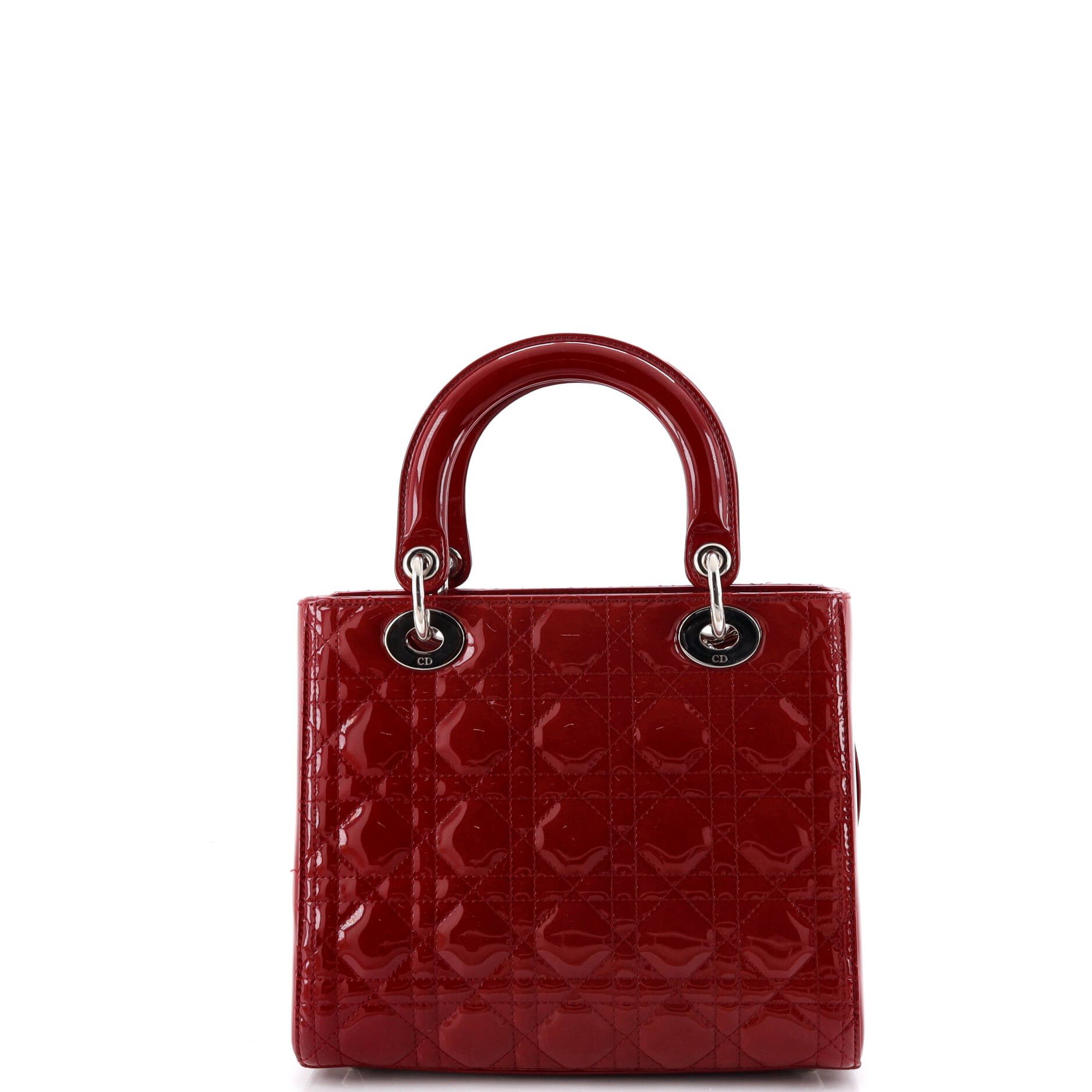 Dior Lady Dior Bag Cannage Quilt Patent Medium Size ONE SIZE - 2 Thumbnail