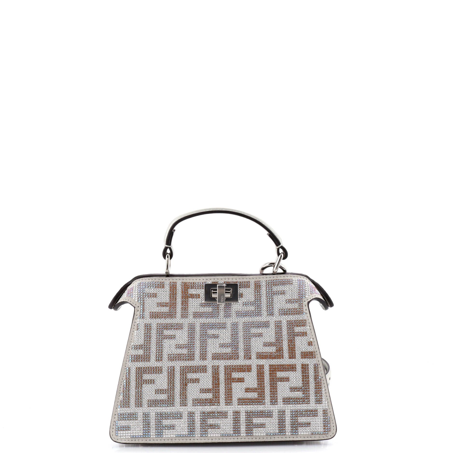 Fendi Peekaboo ISeeU Bag Zucca Crystal Embellished Suede Petite Size ONE SIZE - 2 Thumbnail