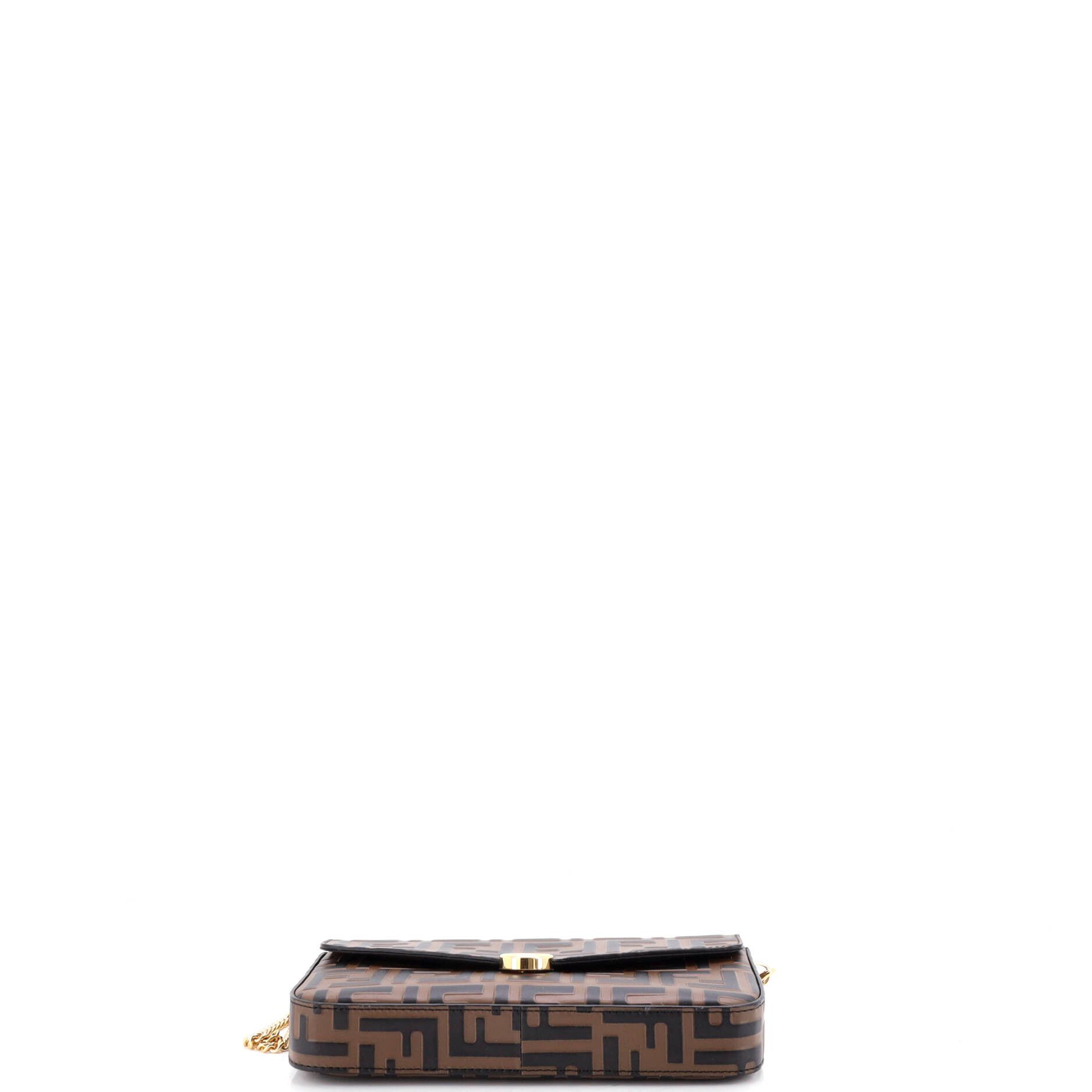Fendi F is Fendi Envelope Clutch on Chain Zucca Embossed Leather Size ONE SIZE - 4 Thumbnail