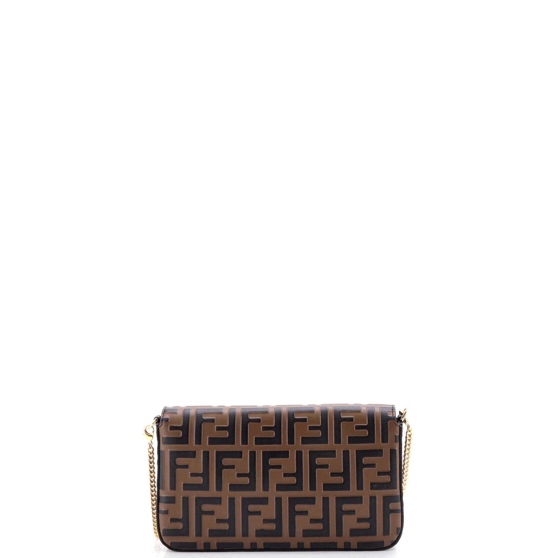 Fendi F is Fendi Envelope Clutch on Chain Zucca Embossed Leather Size ONE SIZE - 3 Thumbnail