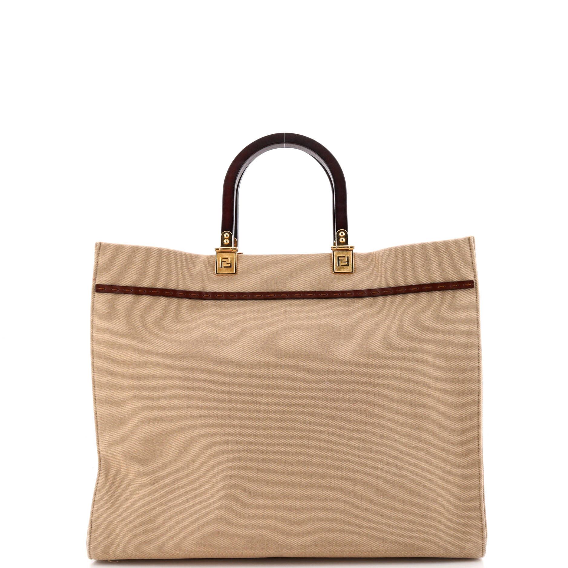 Fendi Sunshine Shopper Tote Canvas Medium Size ONE SIZE - 2 Thumbnail