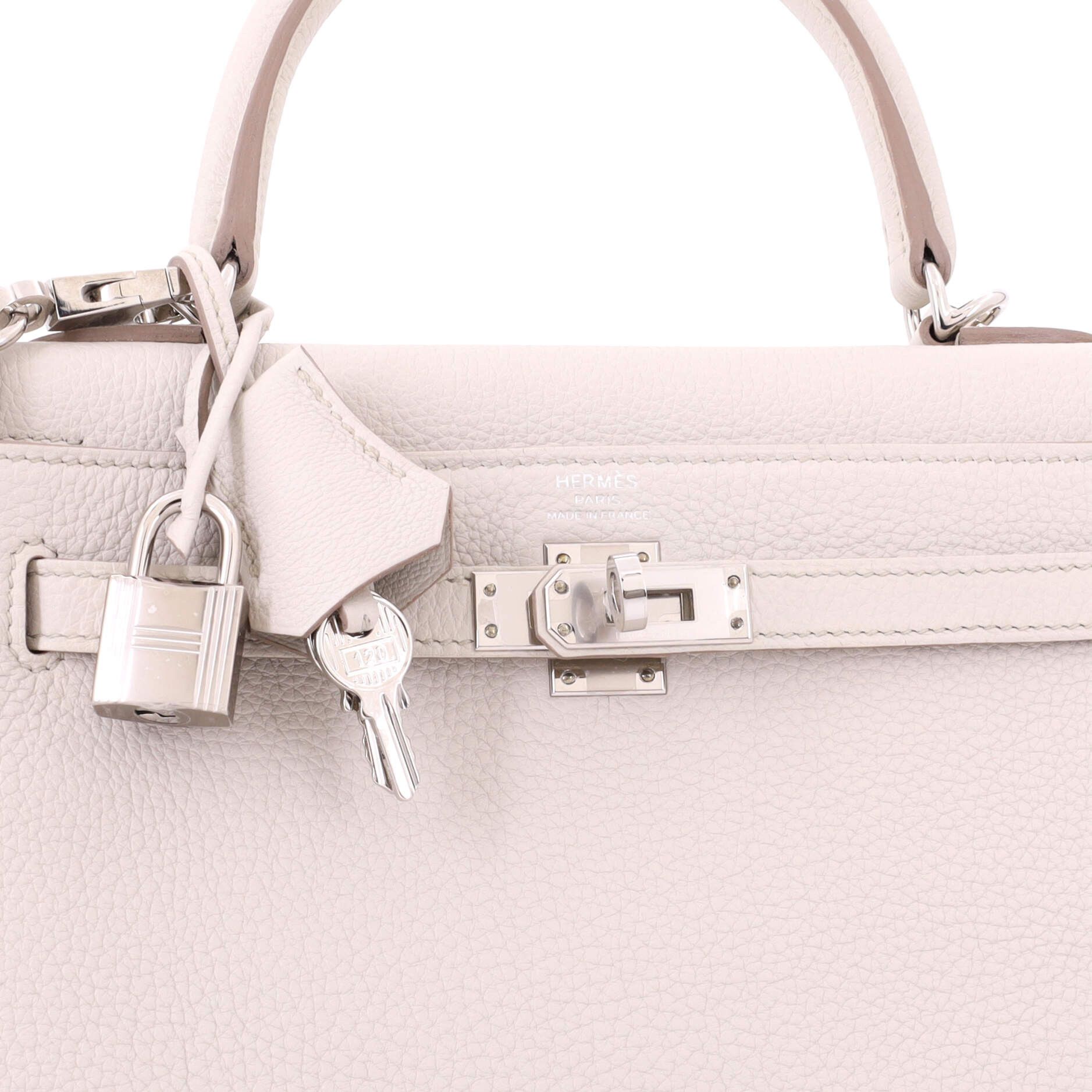 Hermes Kelly Handbag Light Togo with Palladium Hardware 25 Size ONE SIZE - 6 Thumbnail