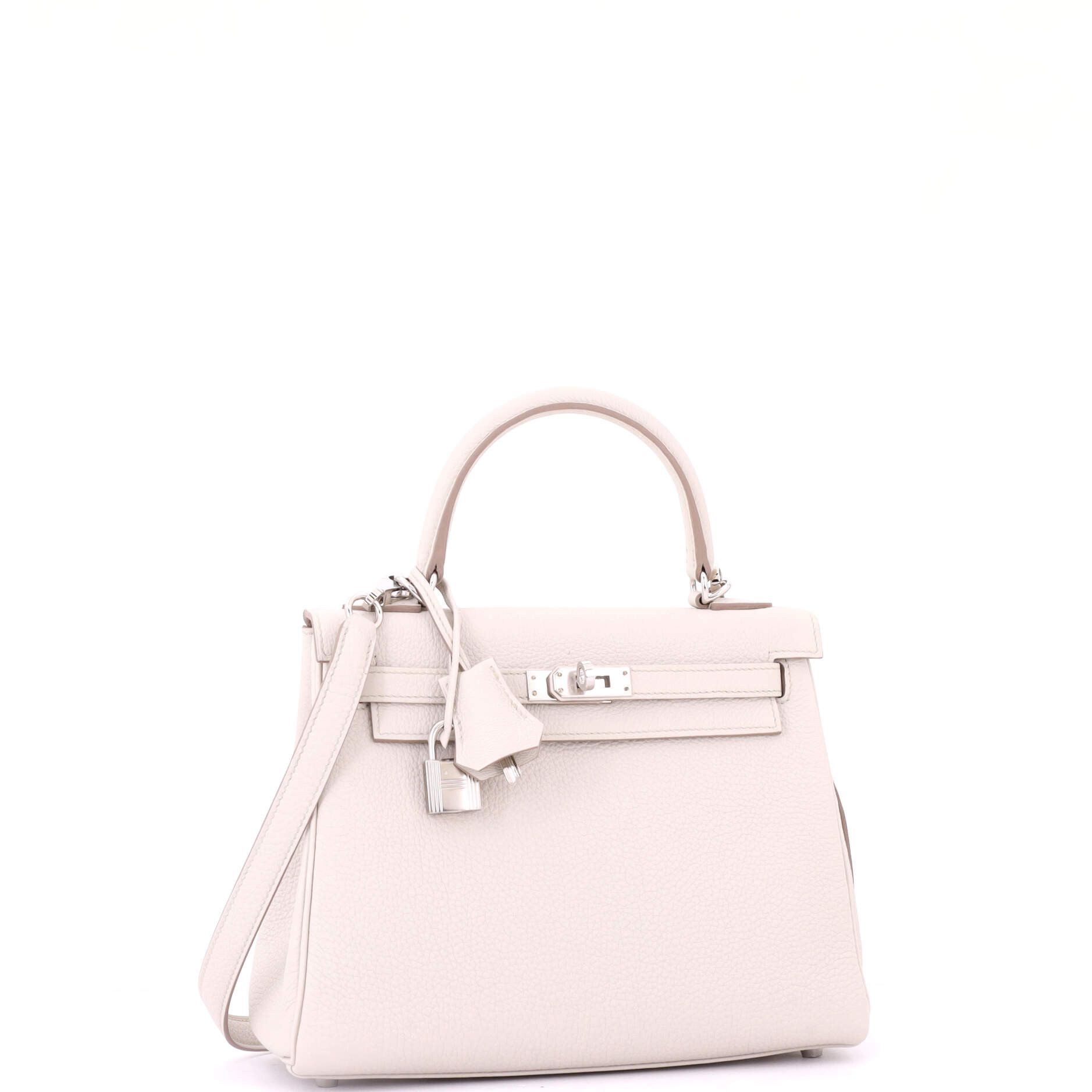 Hermes Kelly Handbag Light Togo with Palladium Hardware 25 Size ONE SIZE - 2 Thumbnail