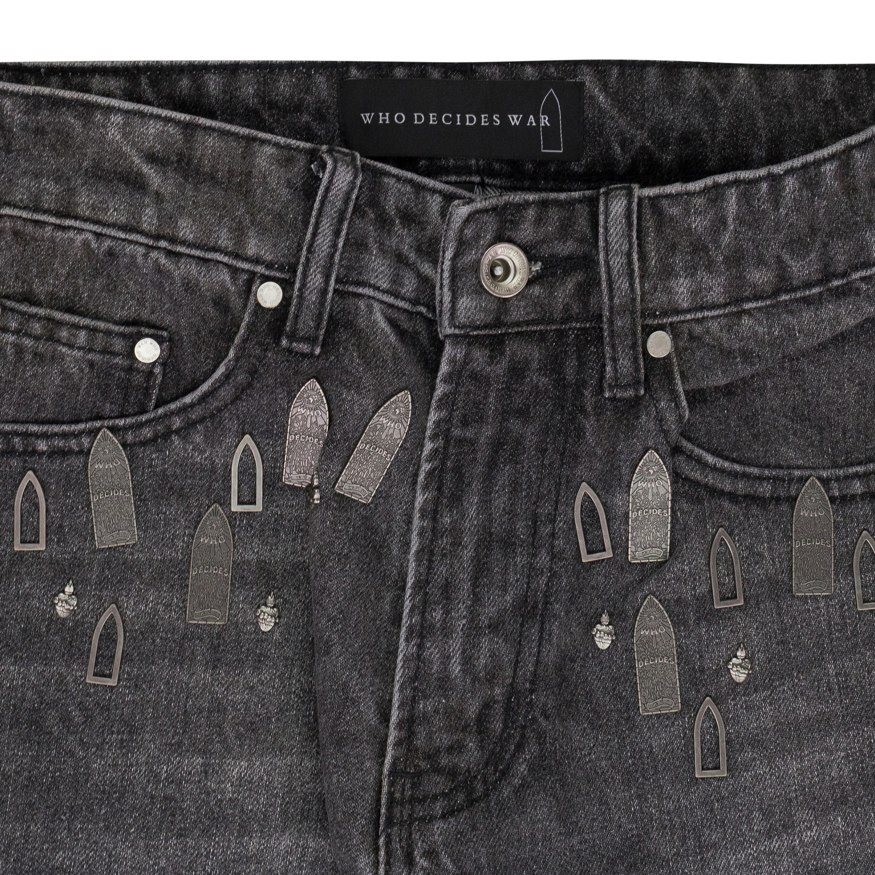 Who Decides War Who decides war BLK CENTRALIZED STRAIGHT-FIT JEANS Size US 32 / EU 48 - 3 Thumbnail