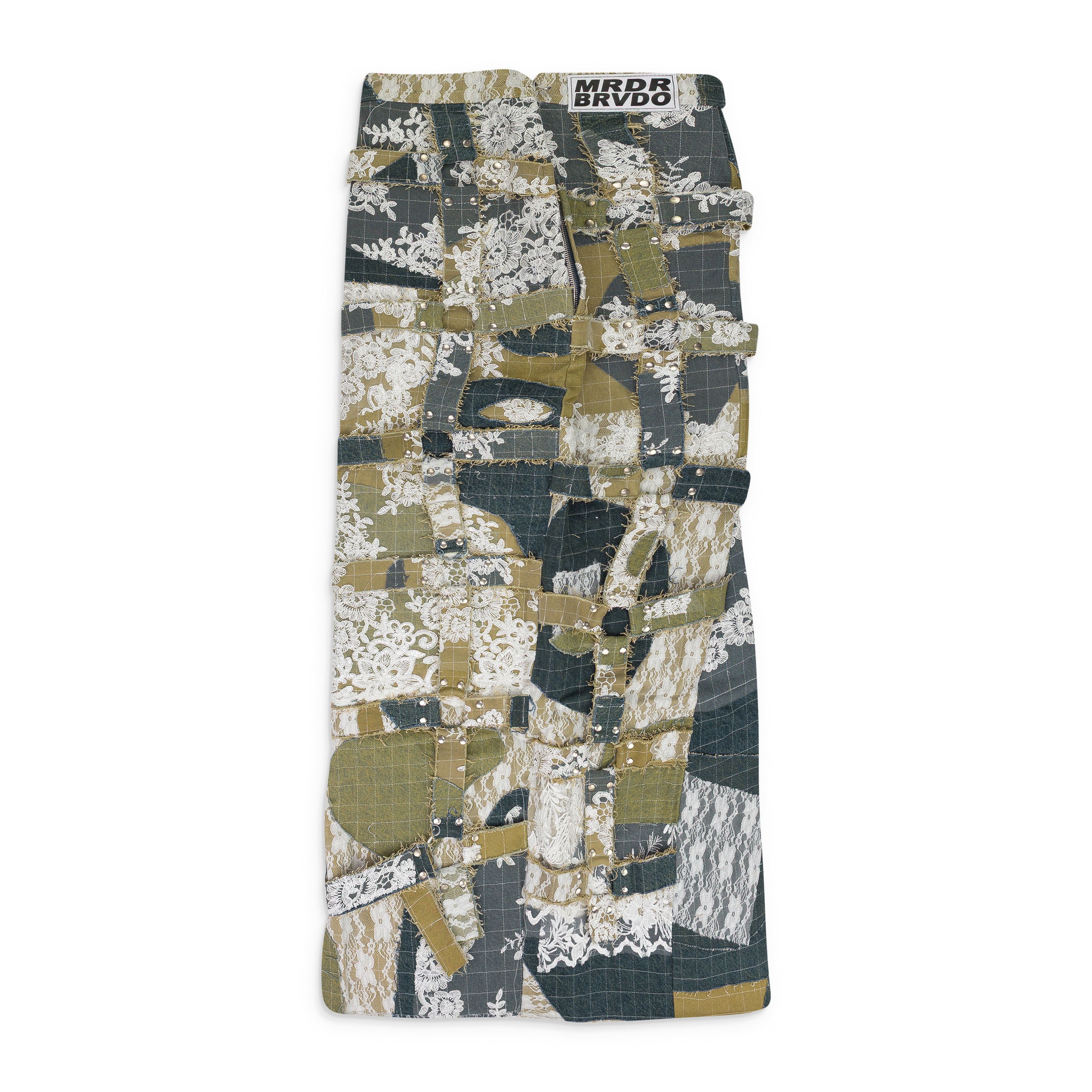 Who Decides War BLUE AFFINITY GRID BONDAGE MAXI SKIRT SIZE 27