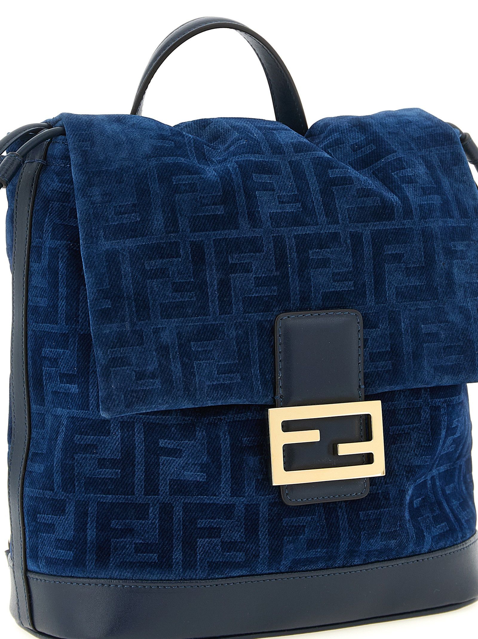 Fendi Ff Flocked Denim Backpack Size ONE SIZE - 3 Thumbnail