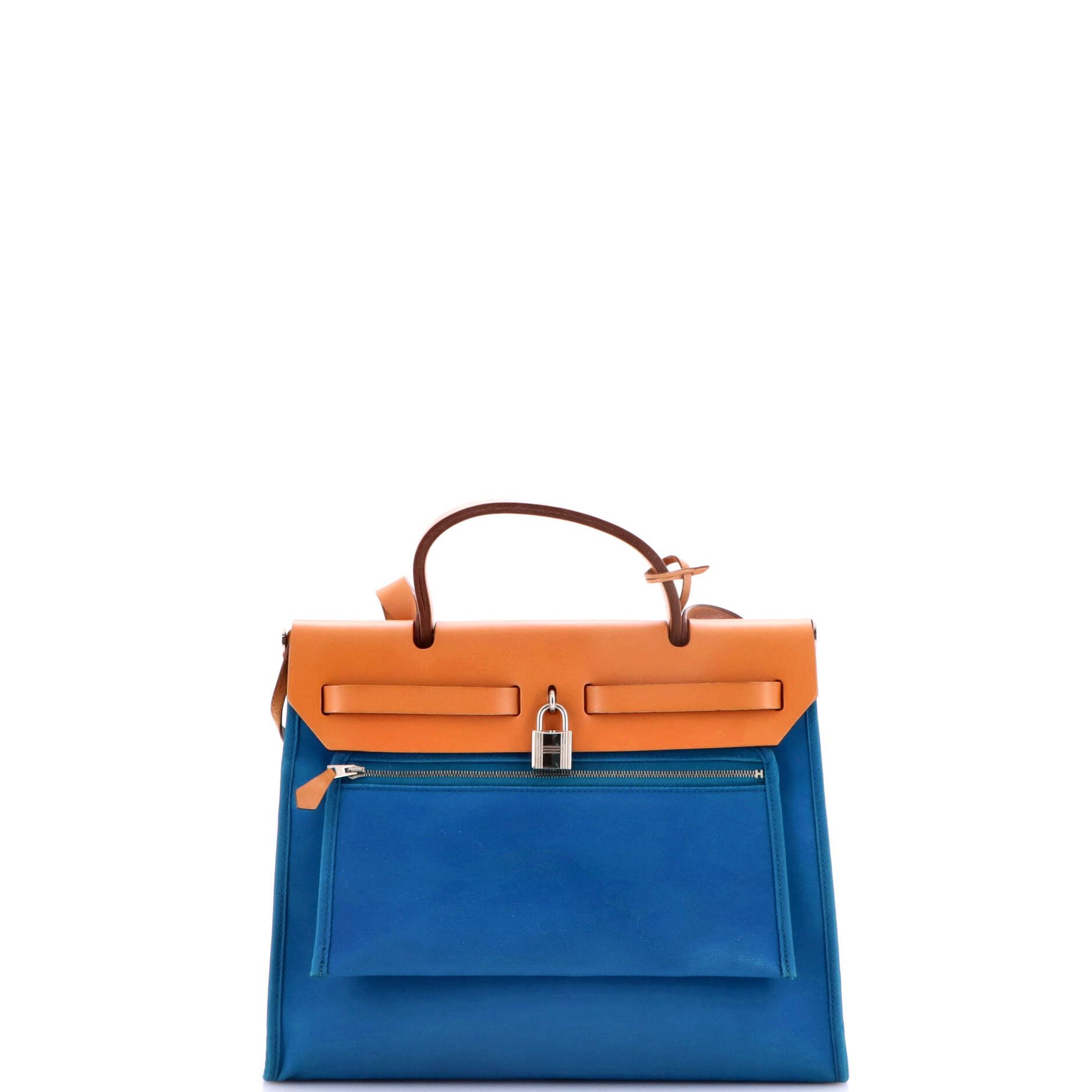 Hermes Herbag Zip Leather and Toile 31 Size ONE SIZE - 3 Thumbnail