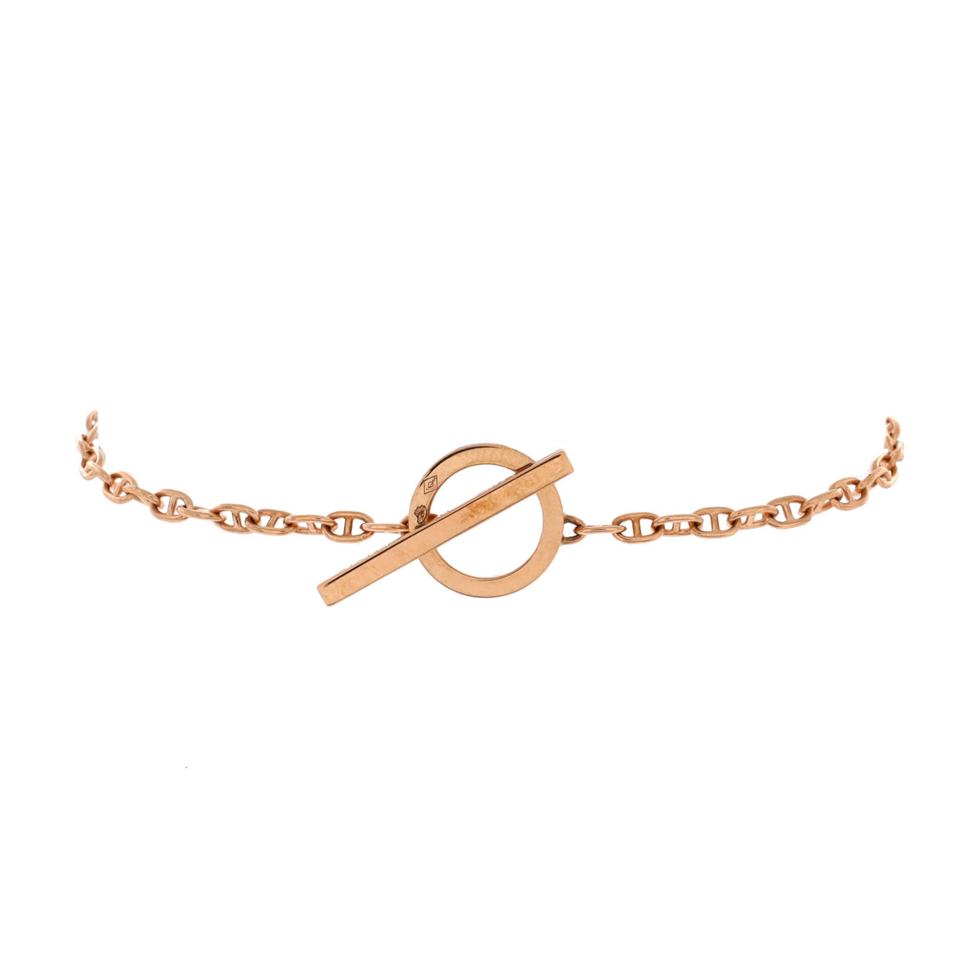 Hermes Chaine d'Ancre Verso Bracelet 18K Rose Gold with Ceramic Size ONE SIZE - 2 Thumbnail
