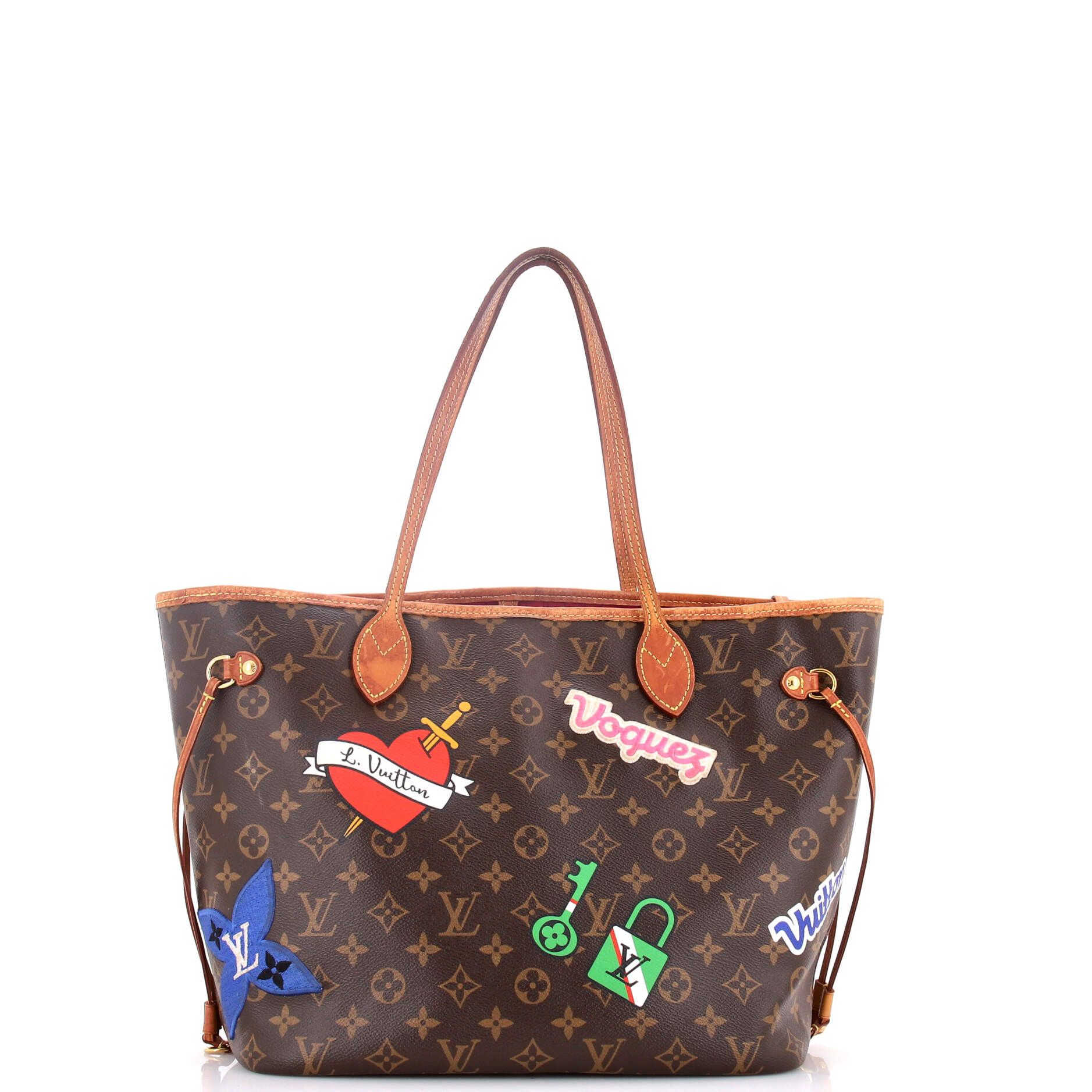 Louis Vuitton Neverfull NM Tote Limited Edition Patches Monogram Canvas MM Size ONE SIZE - 3 Thumbnail