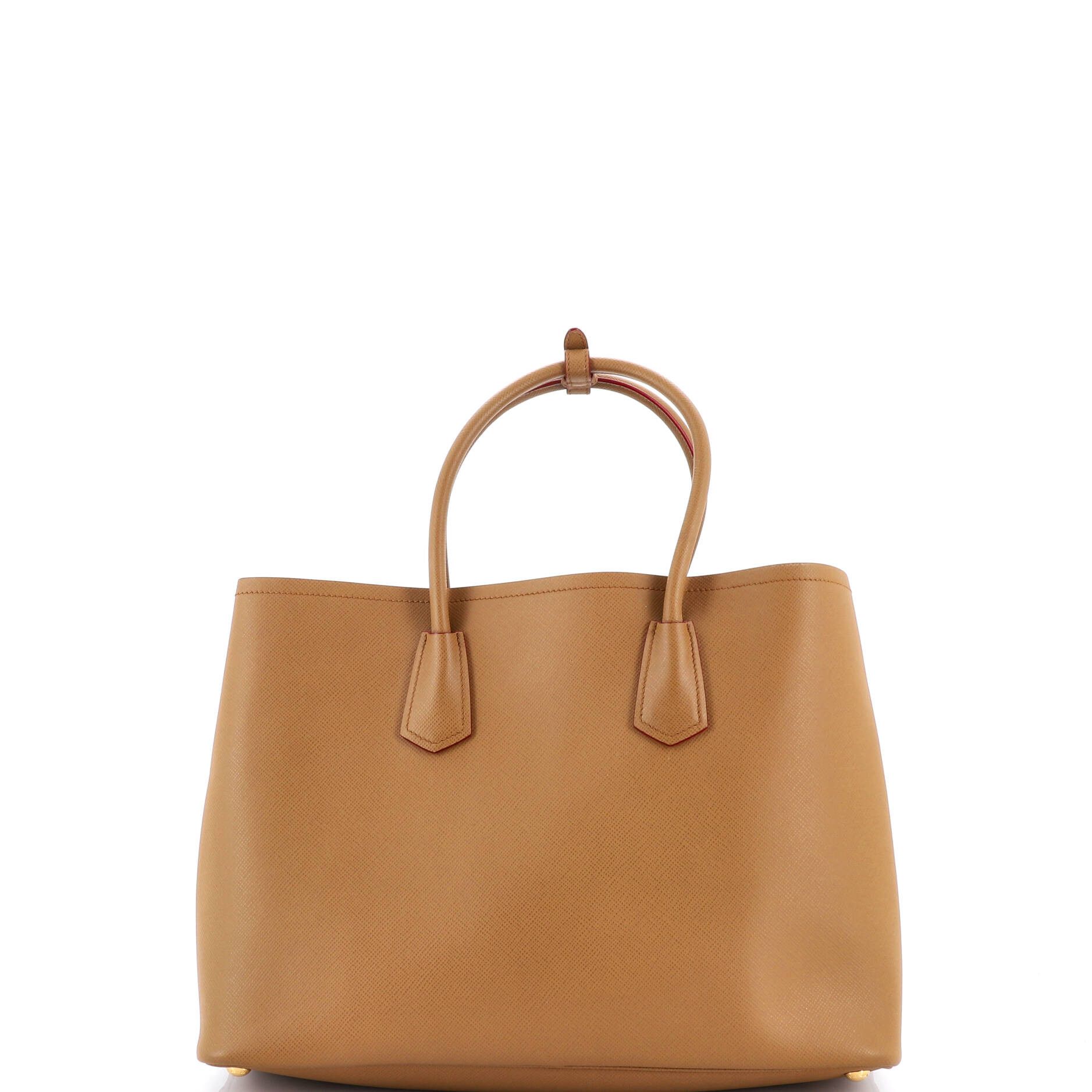 Prada Cuir Double Tote Saffiano Leather Medium Size ONE SIZE - 2 Thumbnail