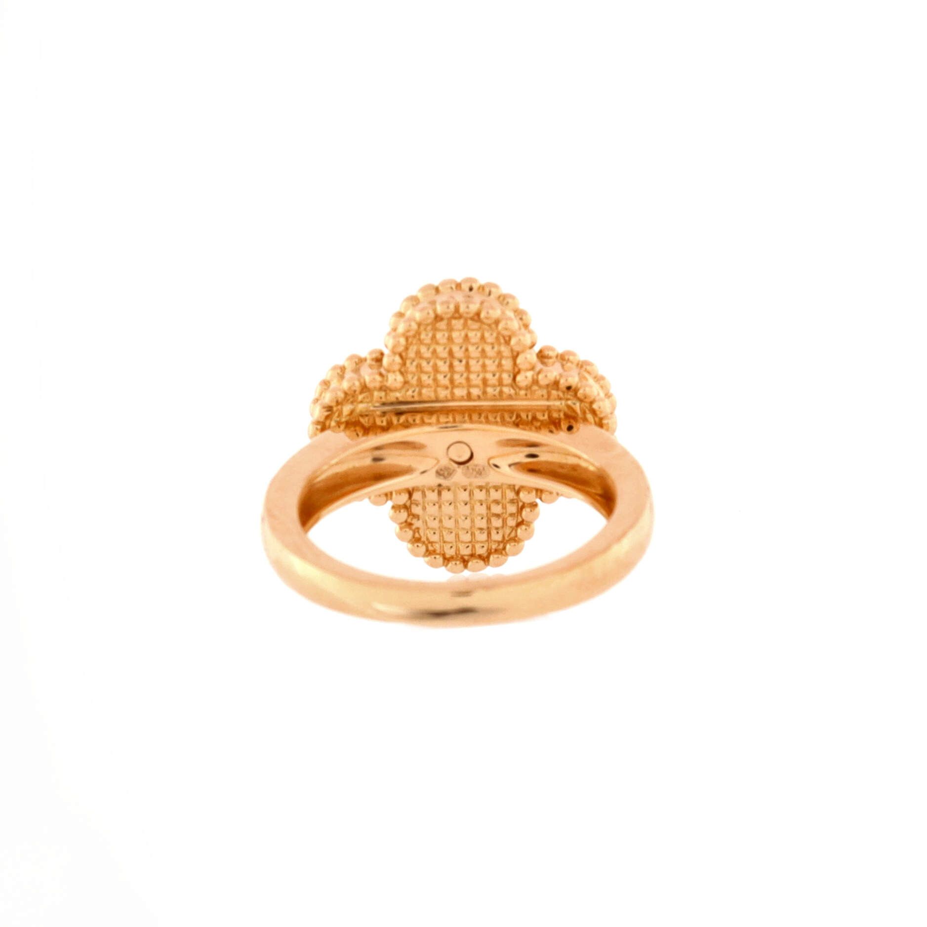 Van Cleef & Arpels Vintage Alhambra Ring 18K Yellow Gold with Carnelian and Dia Size ONE SIZE - 2 Thumbnail