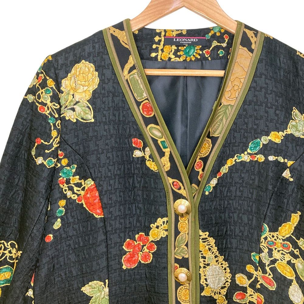 Other Other LEONARD FASHION Flower Jewelry Print Collarless Coat Others Outerwear DUTY FREE for USA Size ONE SIZE - 4 Thumbnail