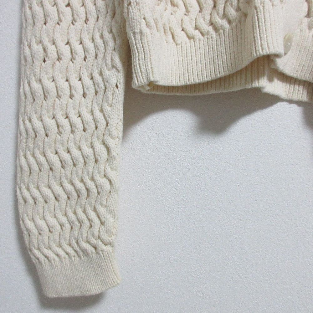 Theory Theory Theory VNK CABLE CARDI ROUNDED COTTON Knit Cardigan Cotton Textile Tops DUTY FREE for USA Size ONE SIZE - 5 Thumbnail