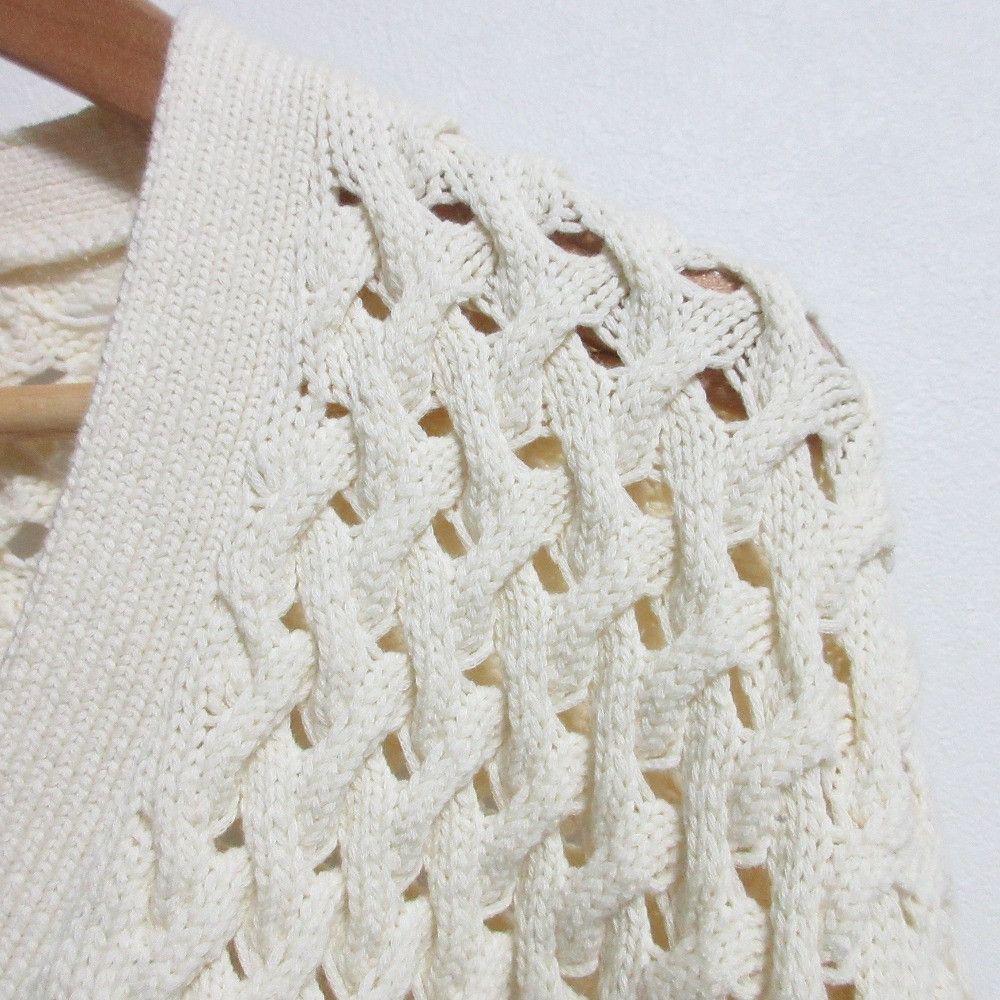 Theory Theory Theory VNK CABLE CARDI ROUNDED COTTON Knit Cardigan Cotton Textile Tops DUTY FREE for USA Size ONE SIZE - 4 Thumbnail