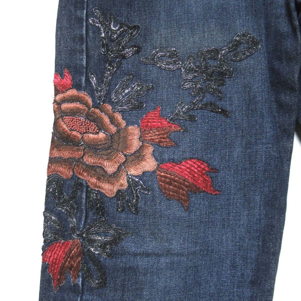 Gucci Gucci Gucci Flower Embroidery Denim Pants Textile Jeans DUTY FREE for USA Size ONE SIZE - 5 Thumbnail