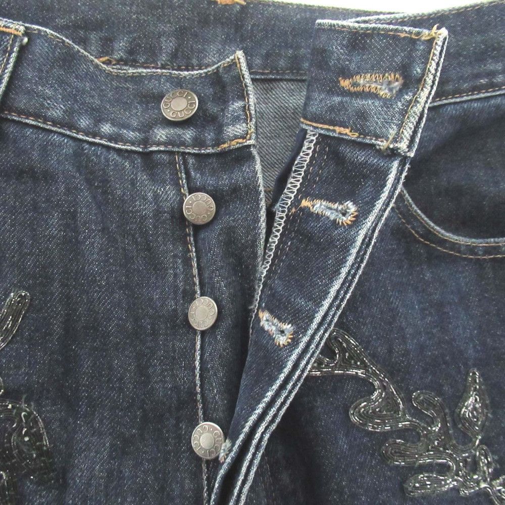 Gucci Gucci Gucci Flower Embroidery Denim Pants Textile Jeans DUTY FREE for USA Size ONE SIZE - 6 Thumbnail