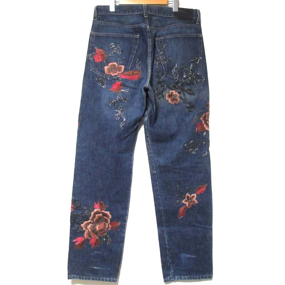 Gucci Gucci Gucci Flower Embroidery Denim Pants Textile Jeans DUTY FREE for USA Size ONE SIZE - 2 Thumbnail