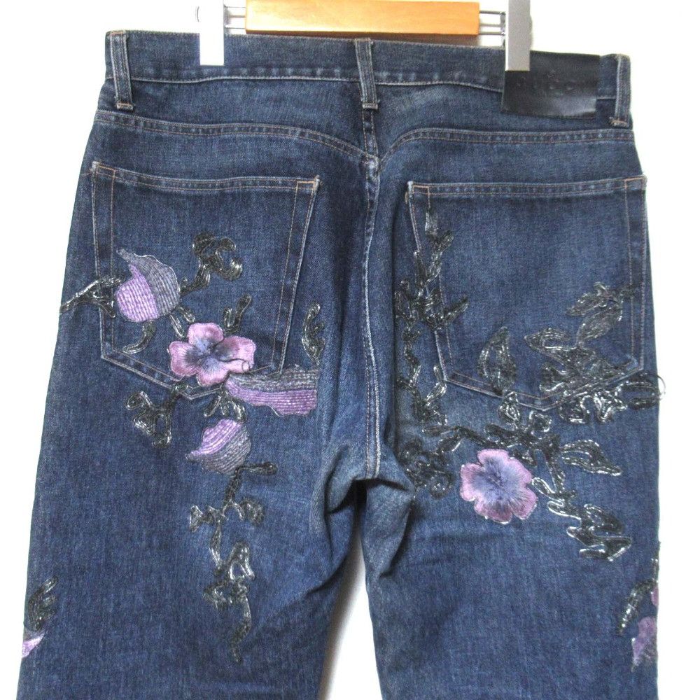 Gucci Gucci Gucci Flower Embroidery Denim Pants Textile Jeans DUTY FREE for USA Size ONE SIZE - 4 Thumbnail