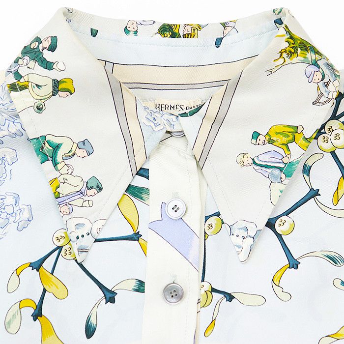 Hermes Hermes Hermes NEIGE D'ANTAN Silk Wool Pullover Textile Tops DUTY FREE for USA Size ONE SIZE - 11 Thumbnail