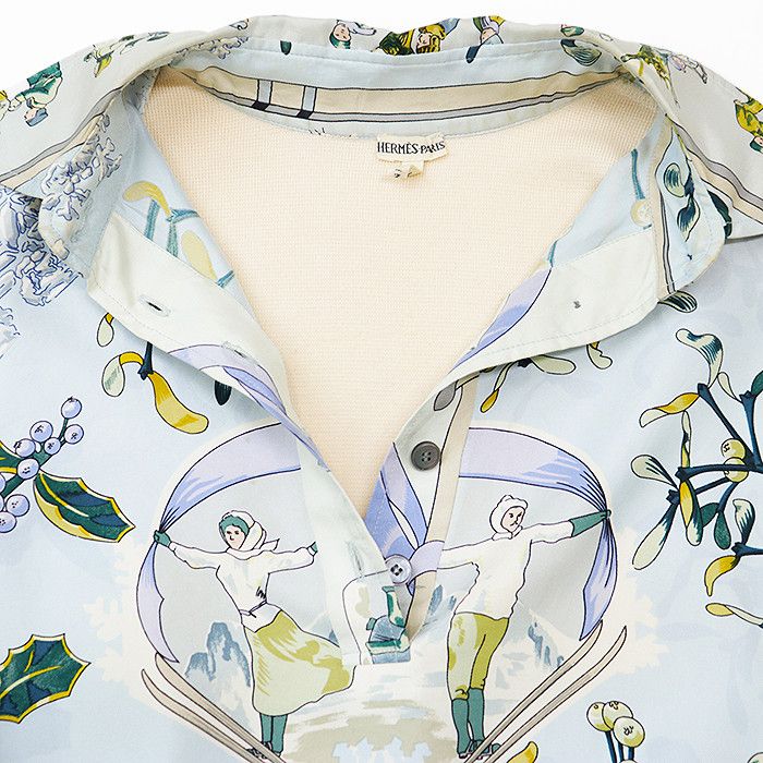 Hermes Hermes Hermes NEIGE D'ANTAN Silk Wool Pullover Textile Tops DUTY FREE for USA Size ONE SIZE - 7 Thumbnail