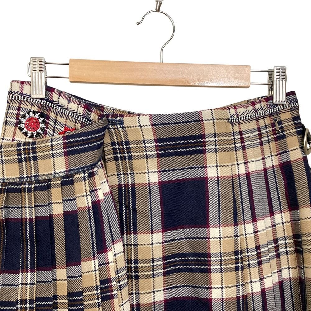 Other Other KEITA MARUYAMA Beads Embroidery Check Pleated Skirt Textile Skirts DUTY FREE for USA Size ONE SIZE - 7 Thumbnail