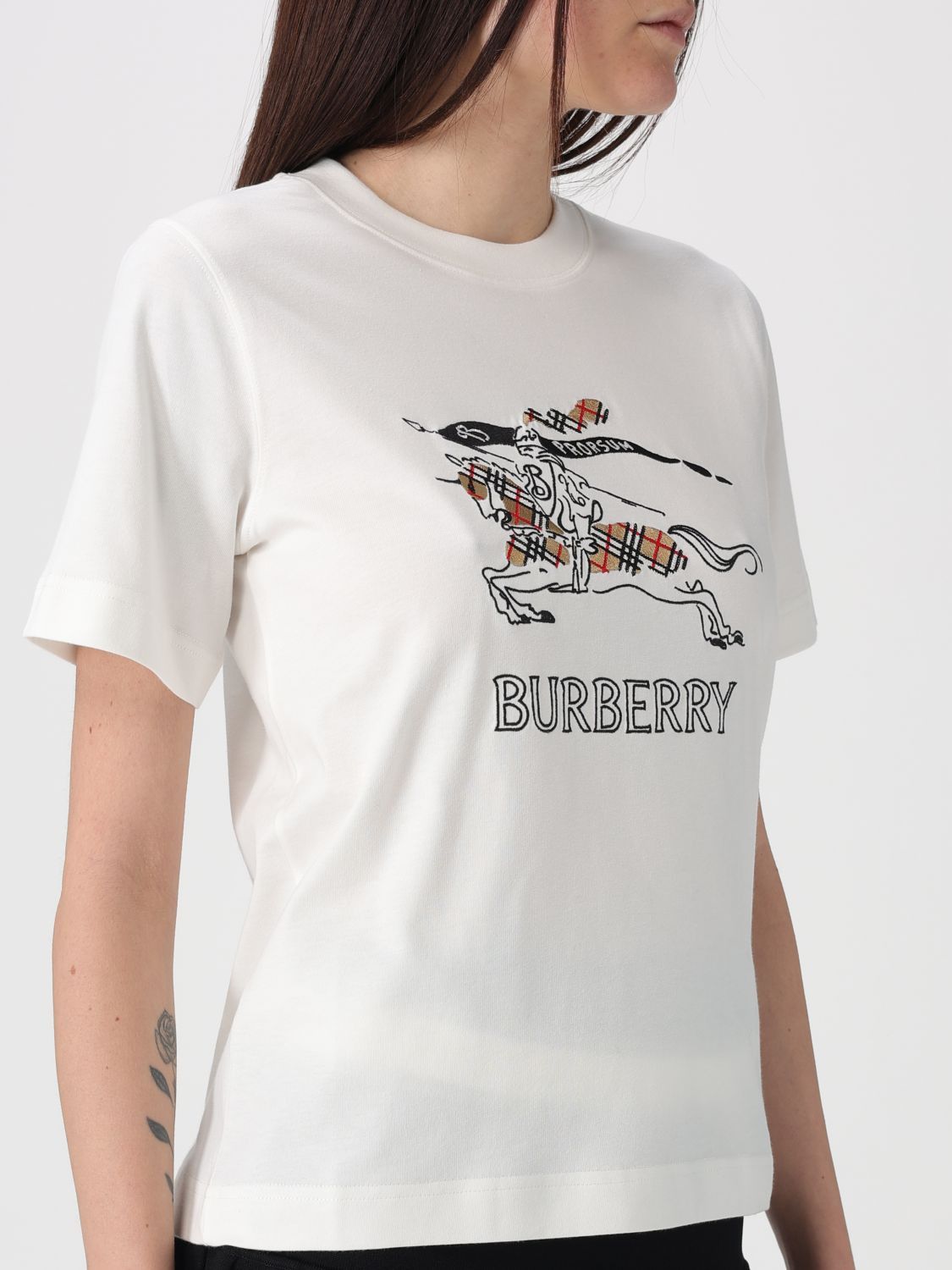 Burberry Burberry T-Shirt Woman White Size XS / US 0-2 / IT 36-38 - 4 Thumbnail