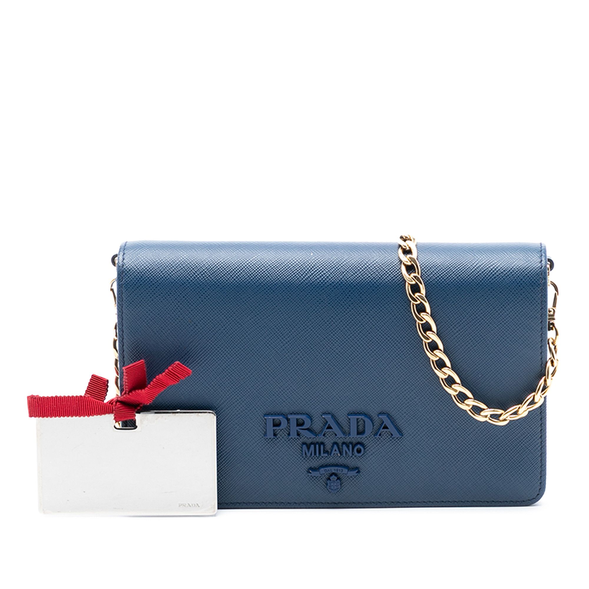 Prada Prada Saffiano Lux Monochrome Wallet on Chain Size ONE SIZE - 7 Thumbnail