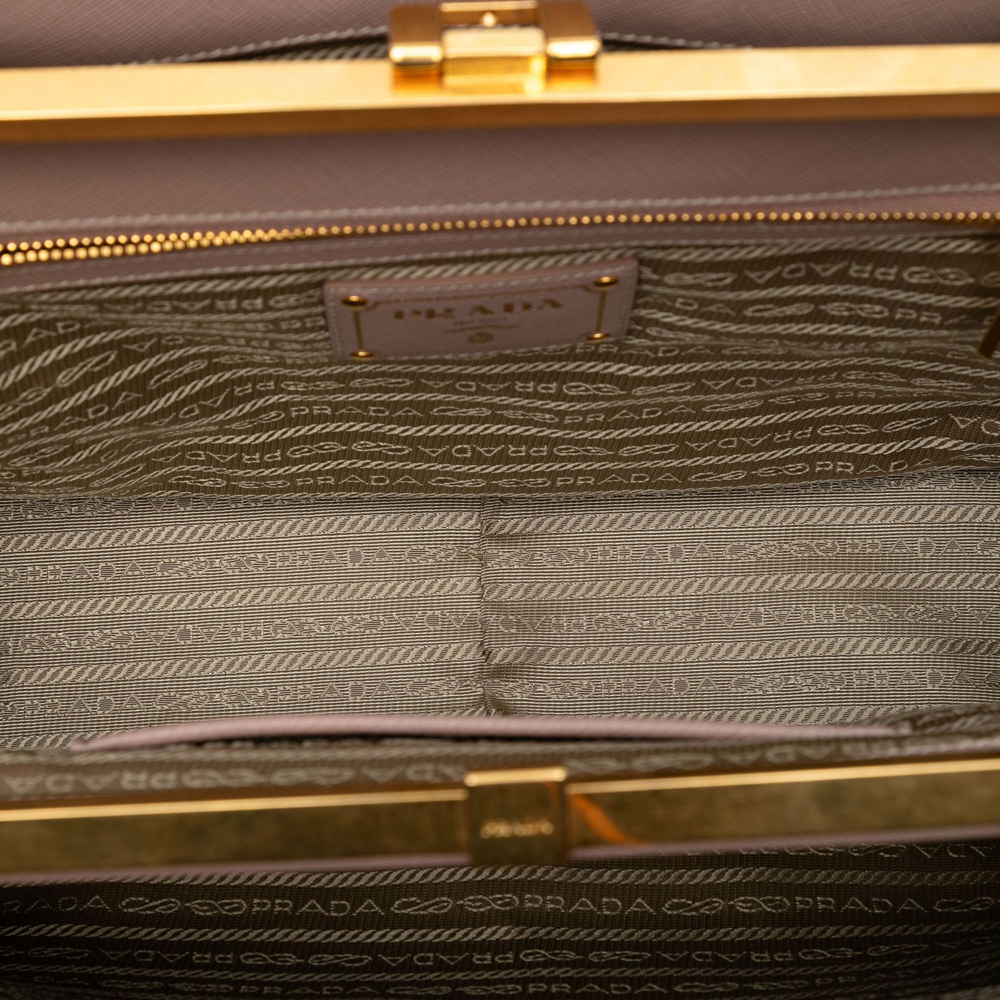 Prada Prada Saffiano Lux Double Zip Frame Tote Size ONE SIZE - 4 Thumbnail