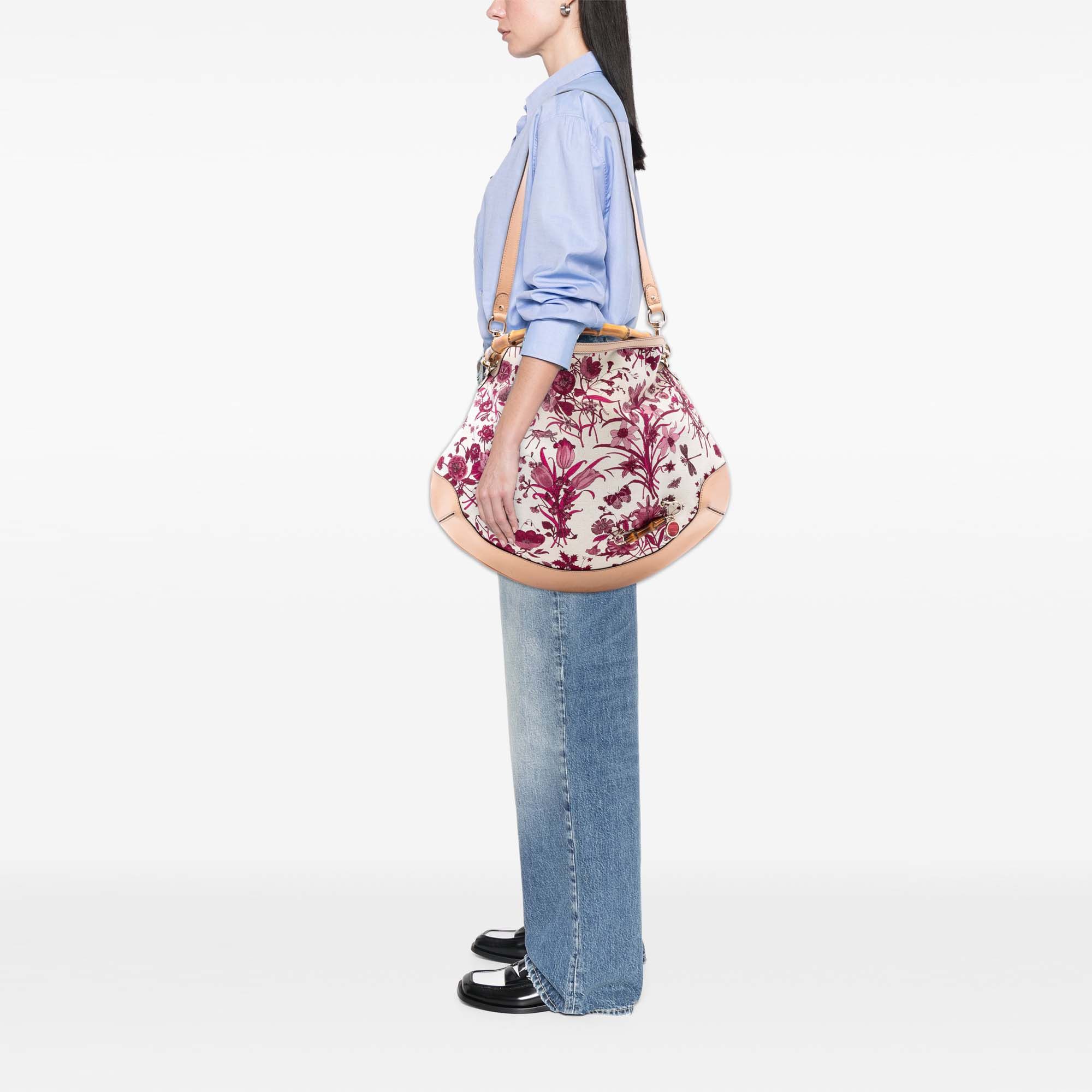 Gucci Gucci Canvas Floral Peggy Bamboo Hobo Size ONE SIZE - 7 Thumbnail