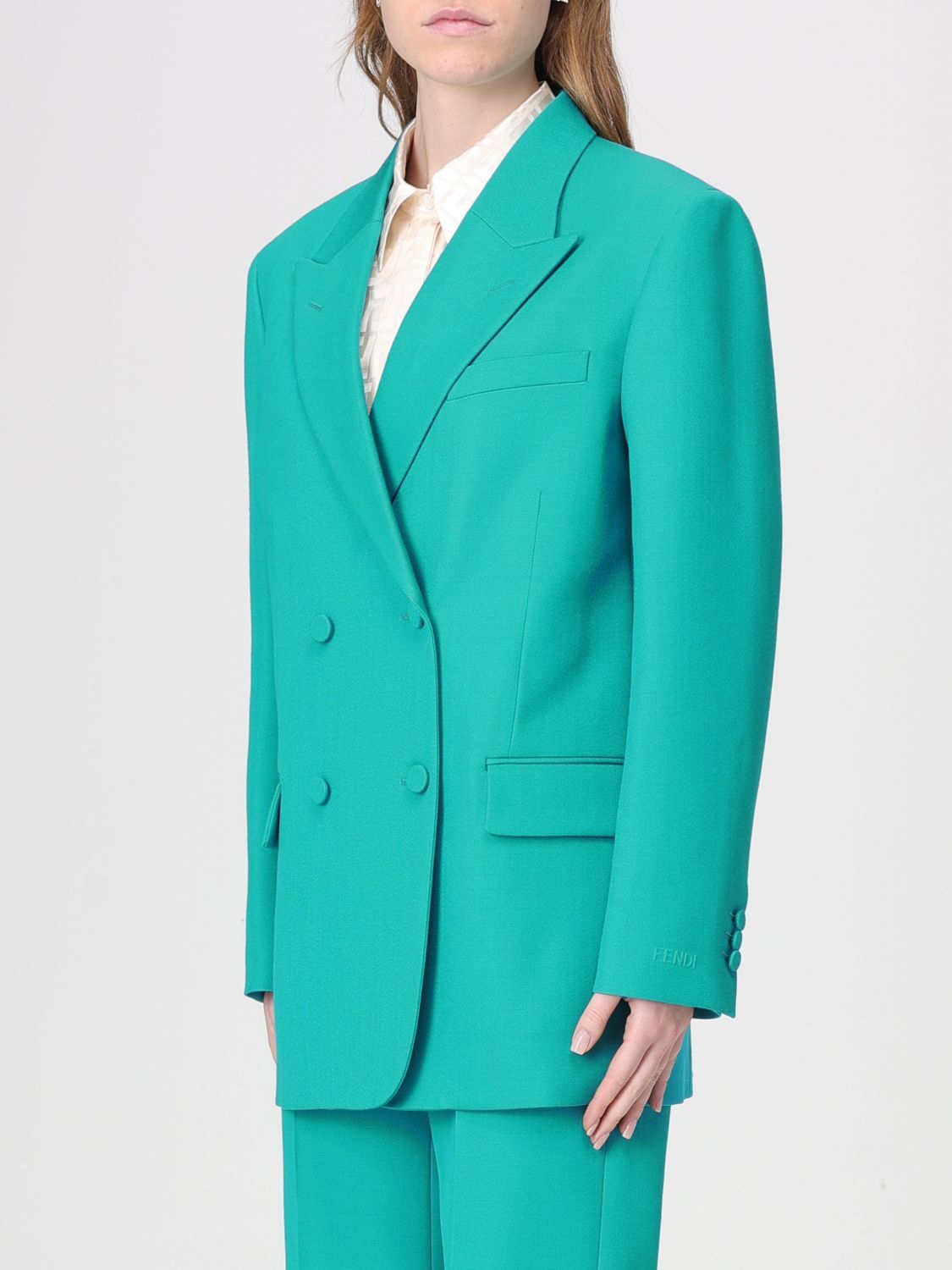 Fendi Fendi Jacket Woman Gnawed Blue Size S / US 4 / IT 40 - 4 Thumbnail
