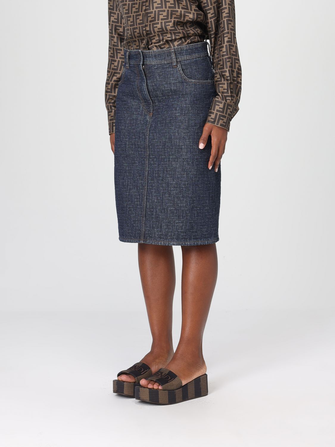 Fendi Fendi Skirt Woman Blue Size 27" / US 4 / IT 40 - 4 Thumbnail