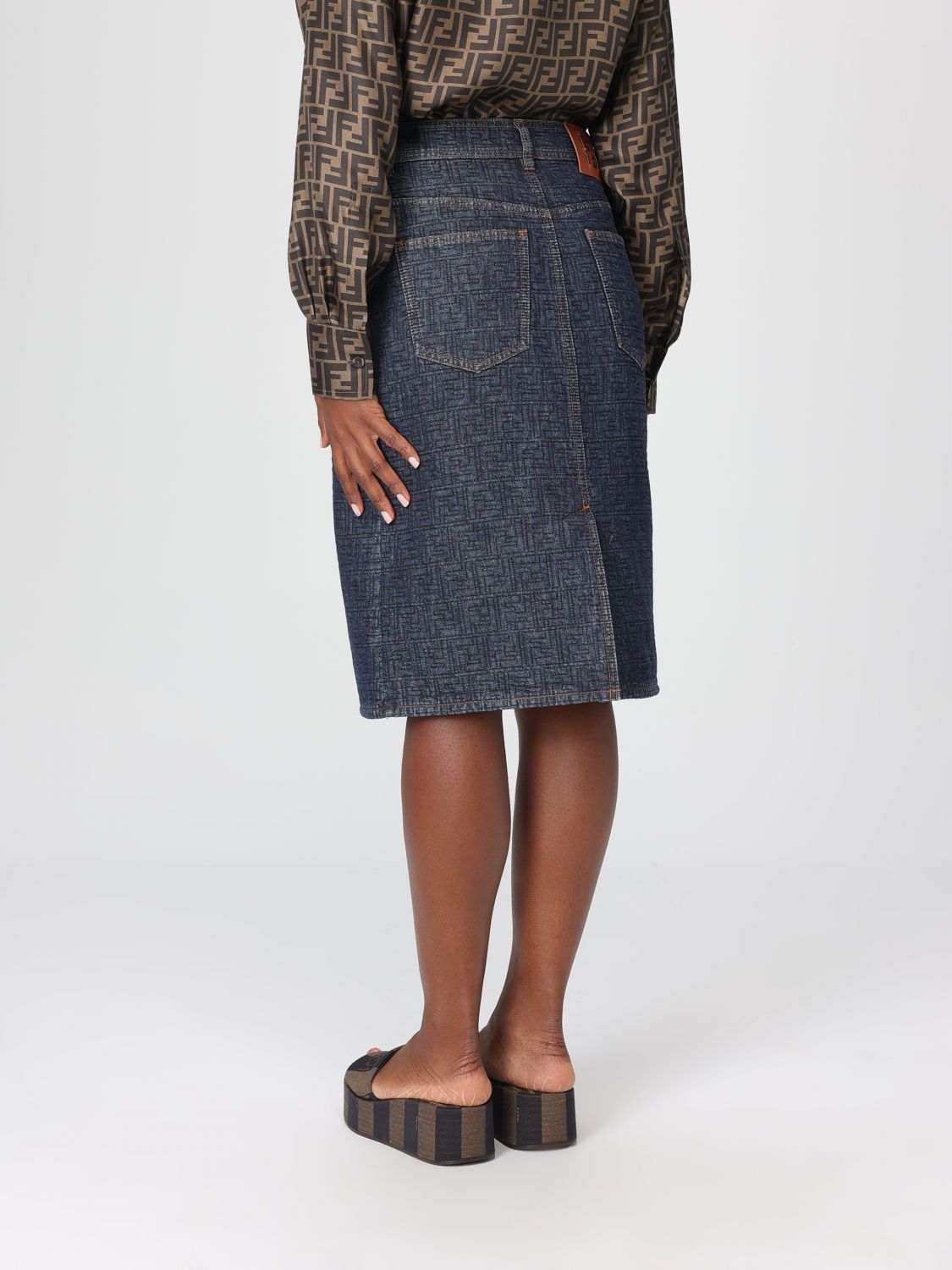 Fendi Fendi Skirt Woman Blue Size 27" / US 4 / IT 40 - 3 Thumbnail