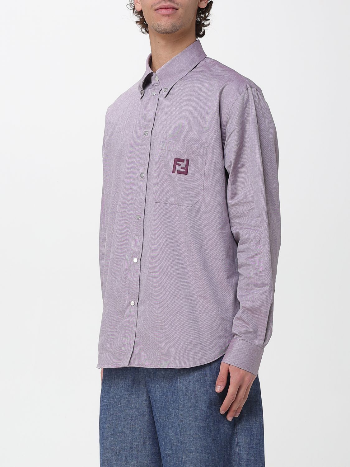 Fendi Fendi Shirt Men Violet Size US M / EU 48-50 / 2 - 4 Thumbnail