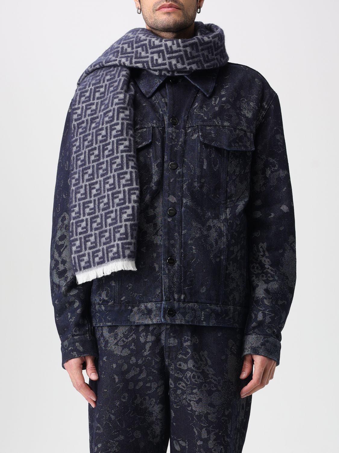 Fendi Fendi Scarf Men Grey Size ONE SIZE - 2 Thumbnail