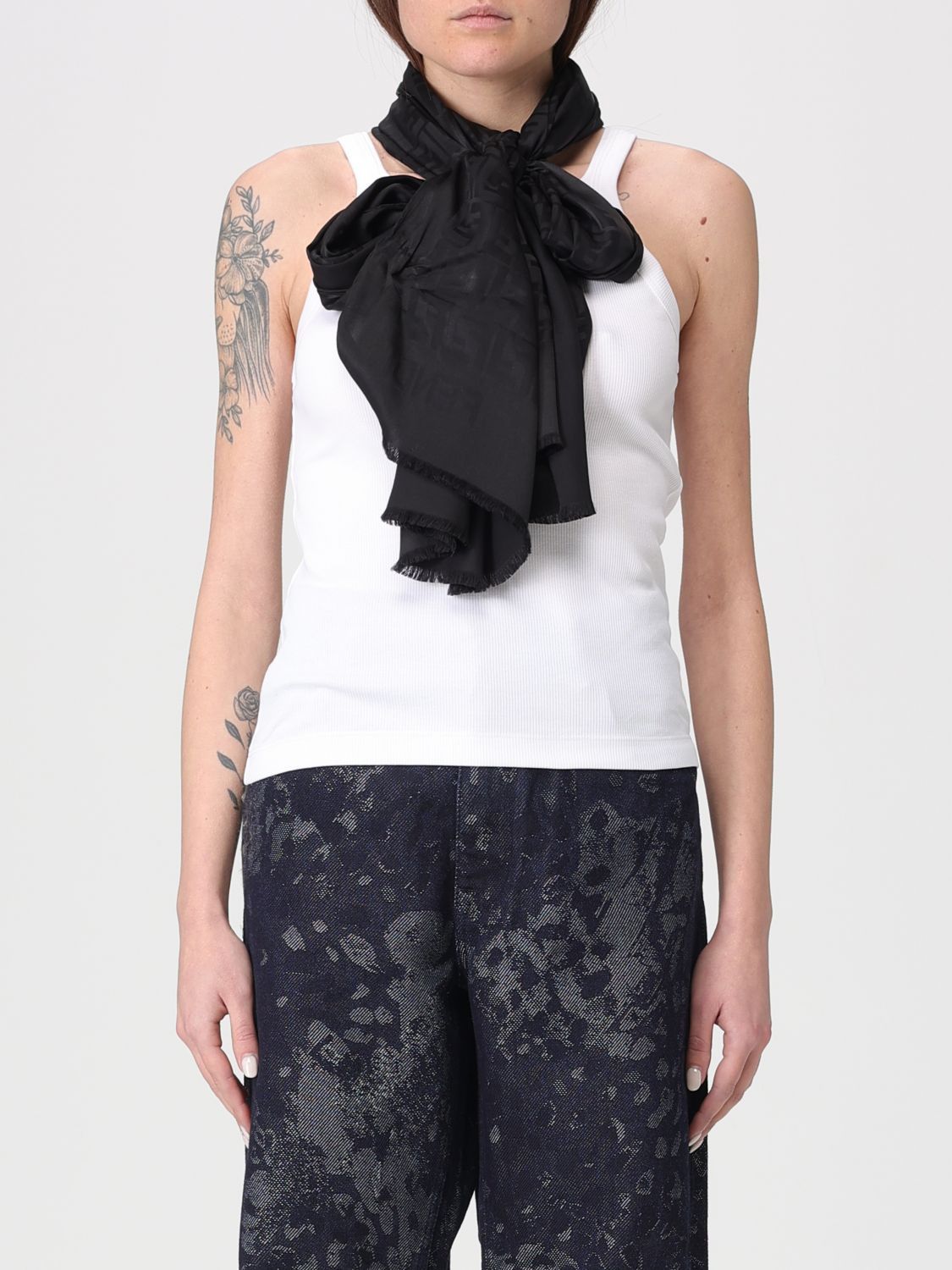 Fendi Fendi Scarf Woman Black Size ONE SIZE - 2 Thumbnail