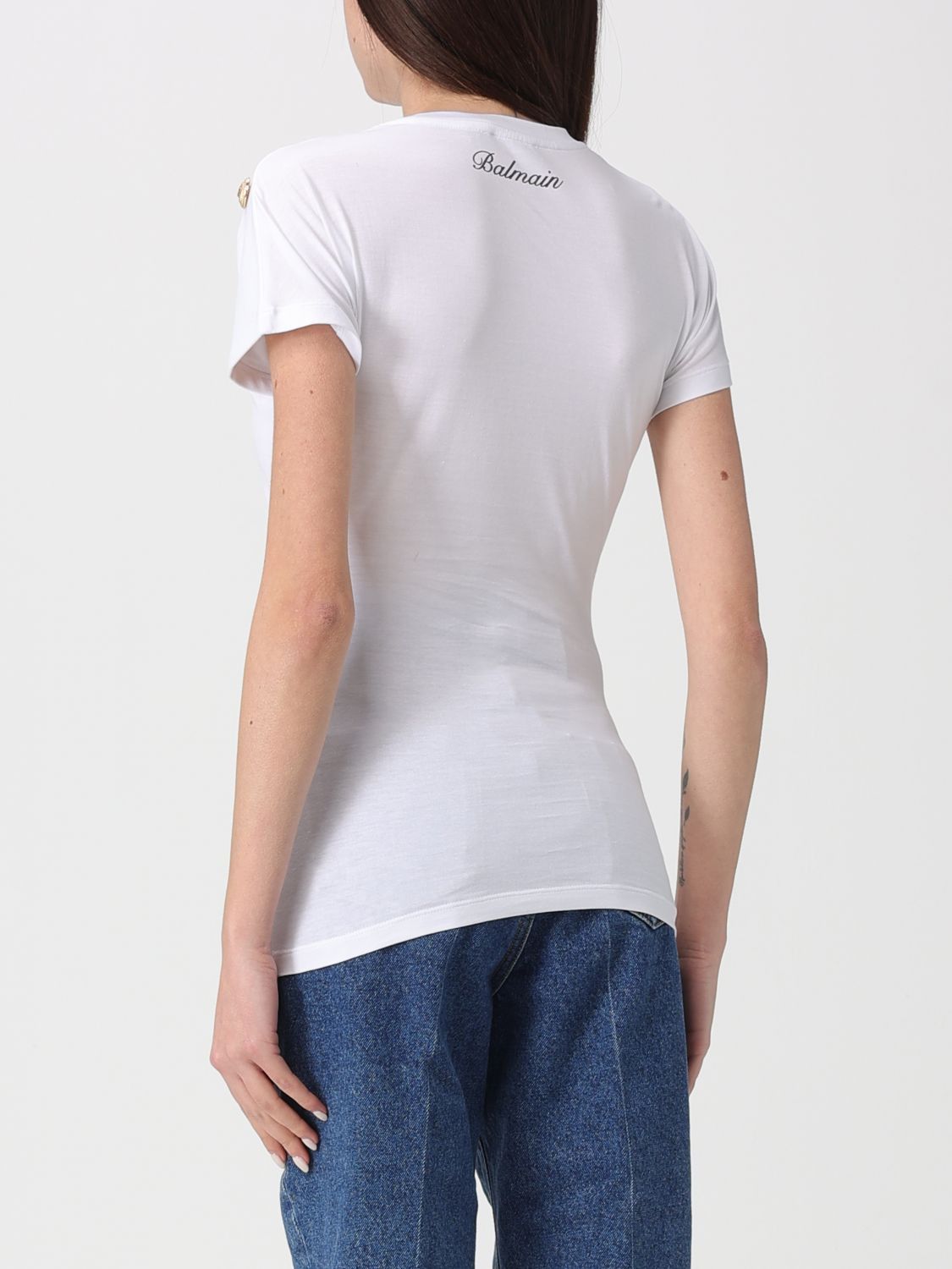 Balmain Balmain T-Shirt Woman White Size L / US 10 / IT 46 - 3 Thumbnail